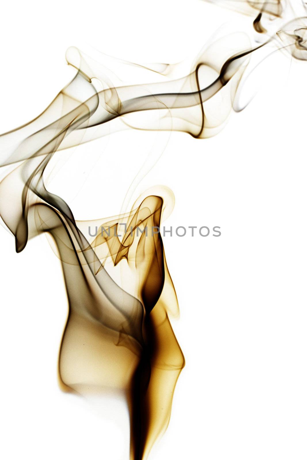 amber fragile abstract smoke on white background