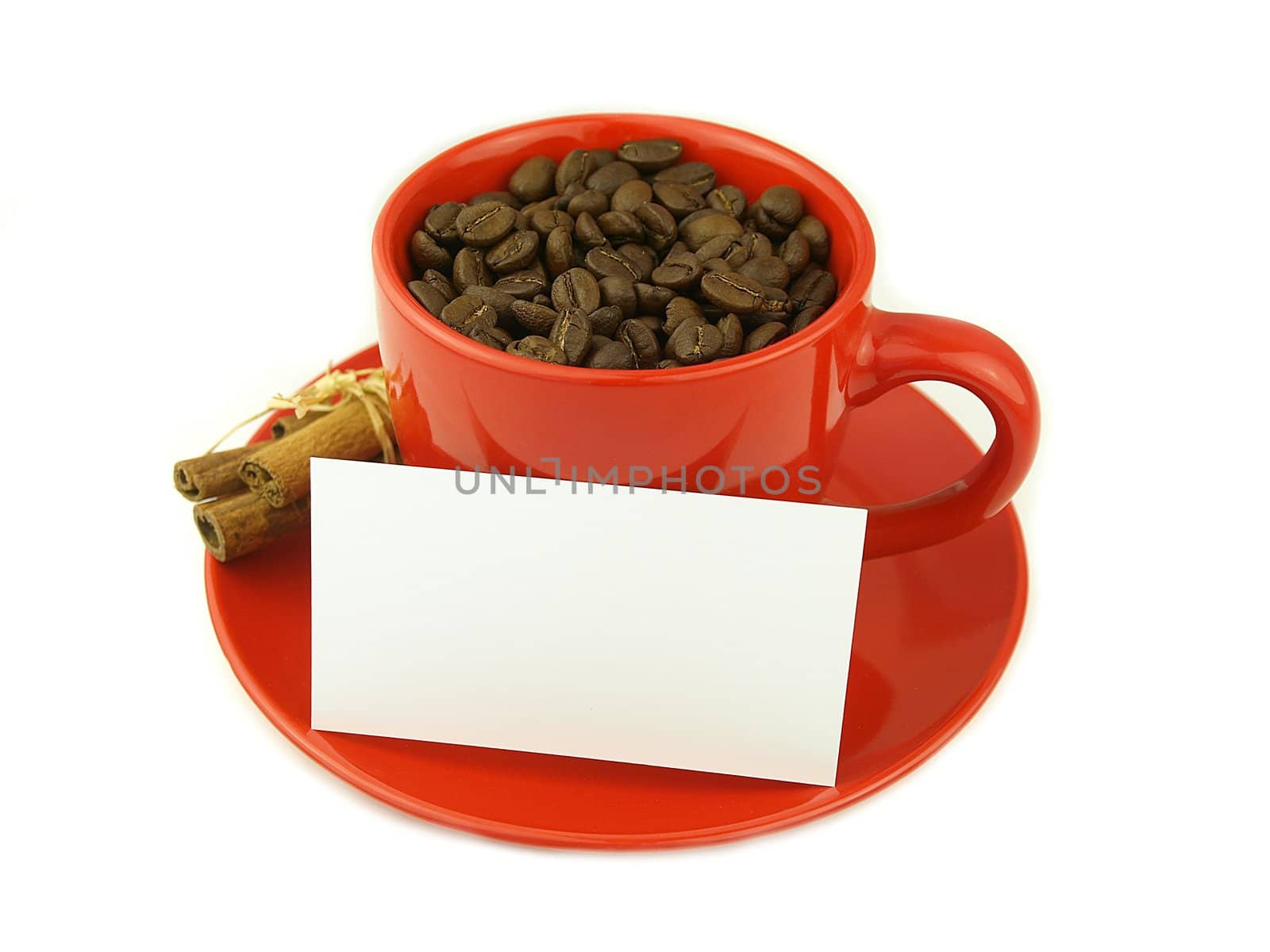 coffee beans very close and blank card by luckyhumek