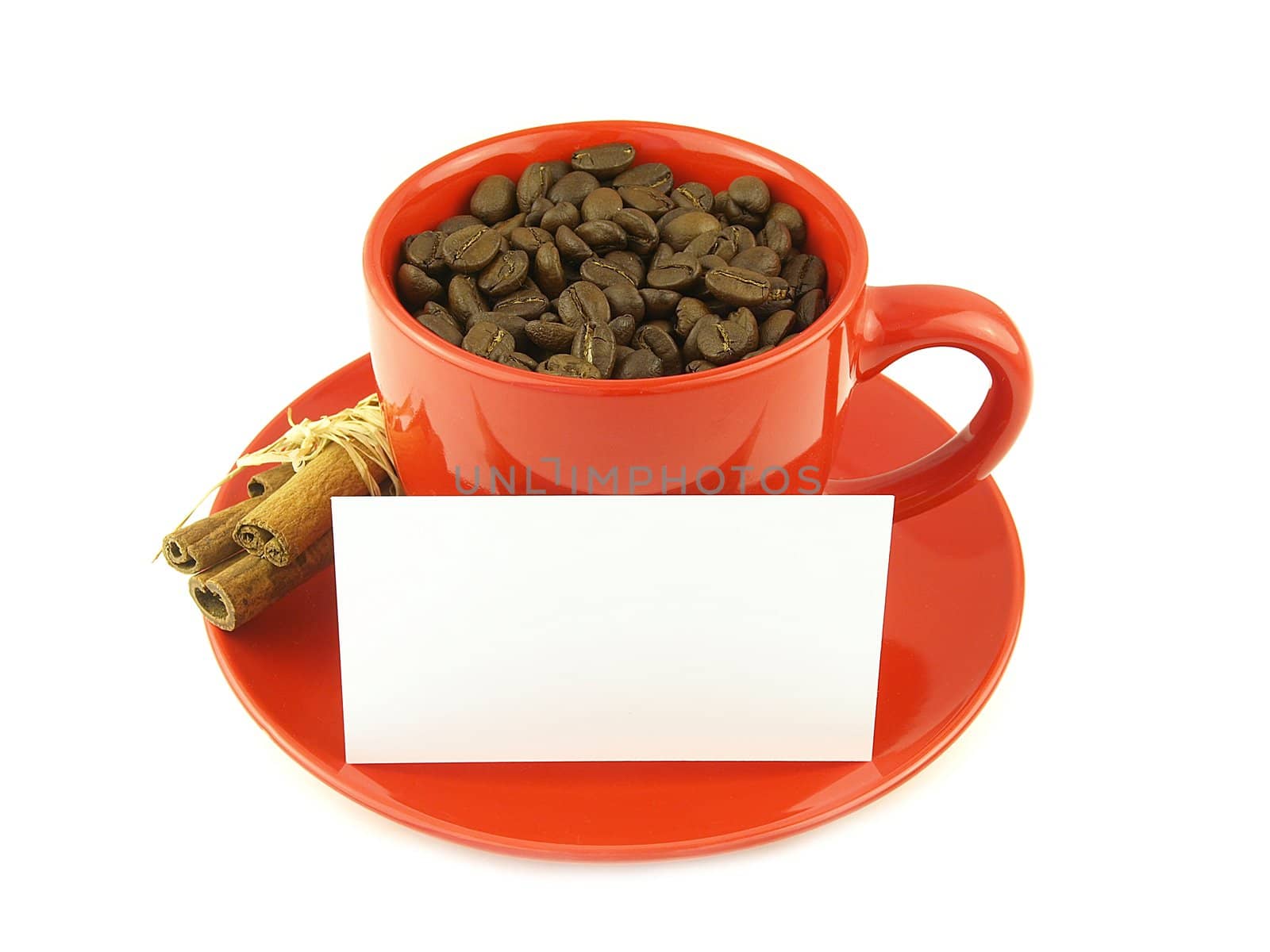 coffee beans very close and blank card by luckyhumek