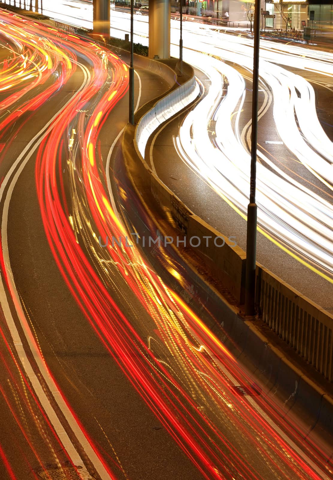 night city traffic streams