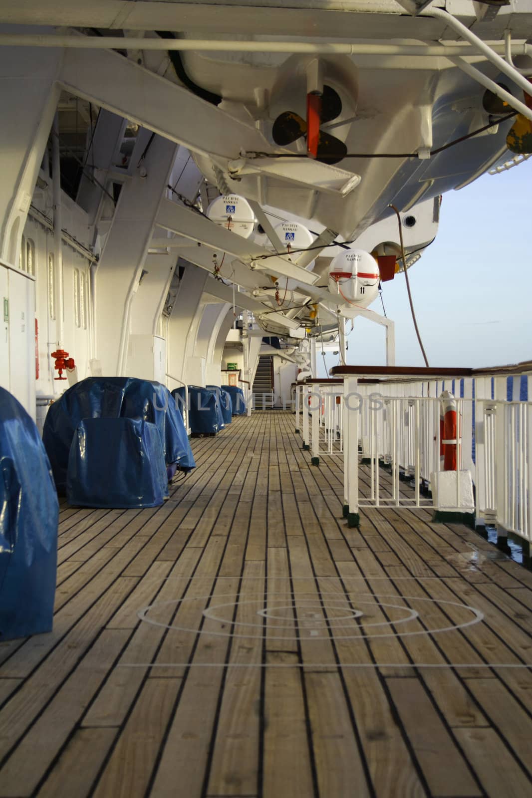 Cruise ship deck exterior.