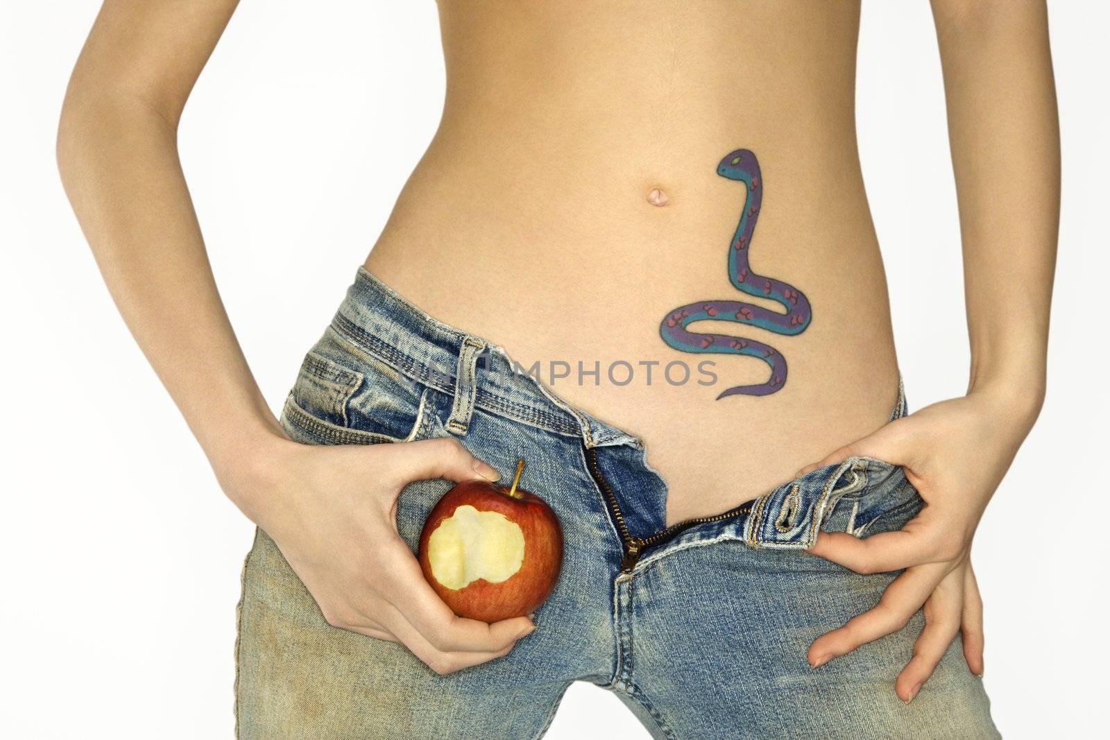 Snake tattoo and apple. by iofoto