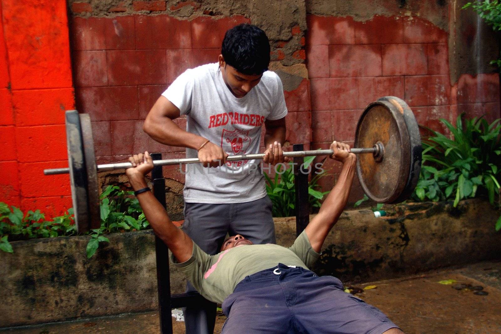 Two young boys at gym / india sport