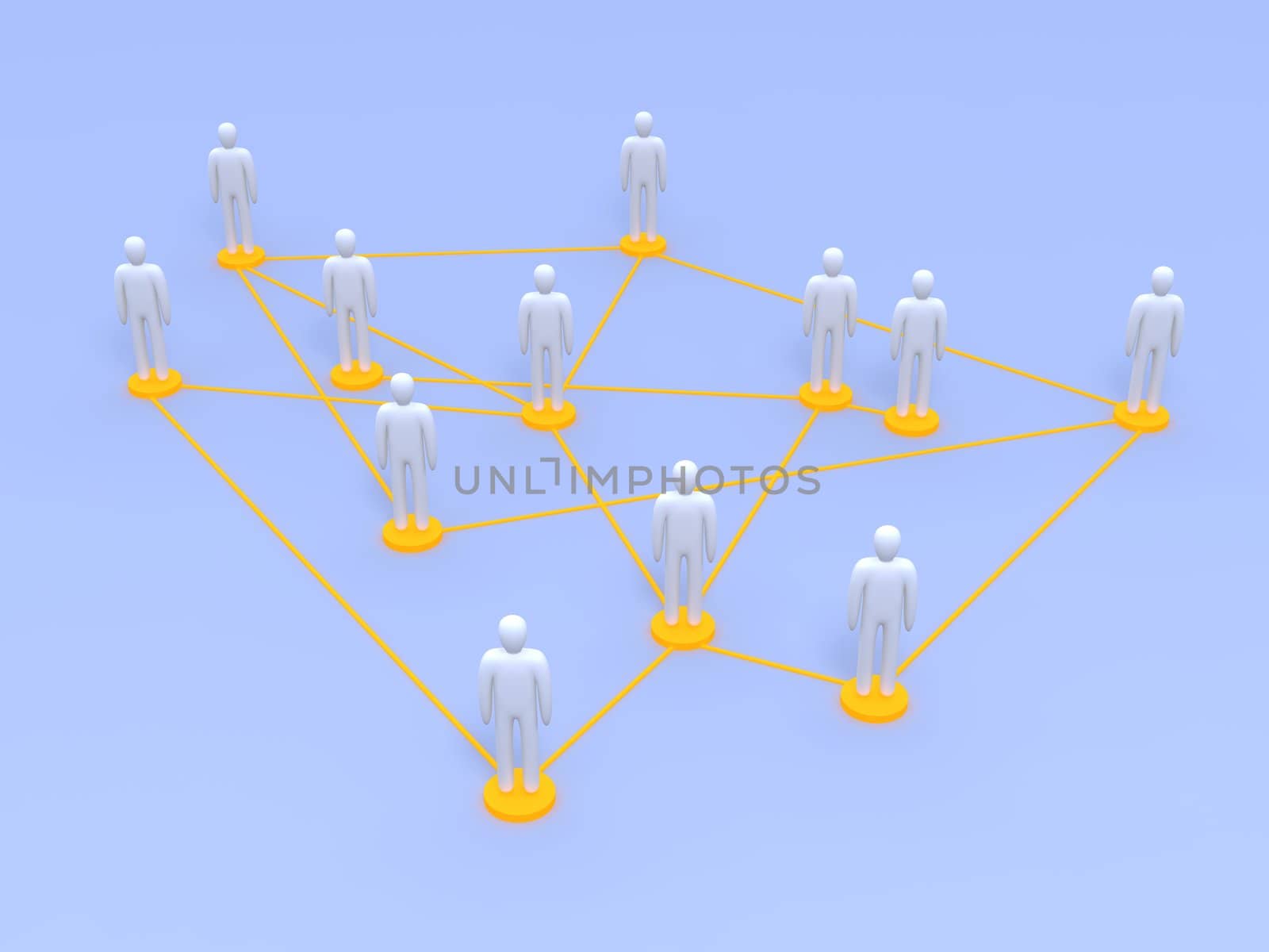 Connected People. 3D rendered illustration.