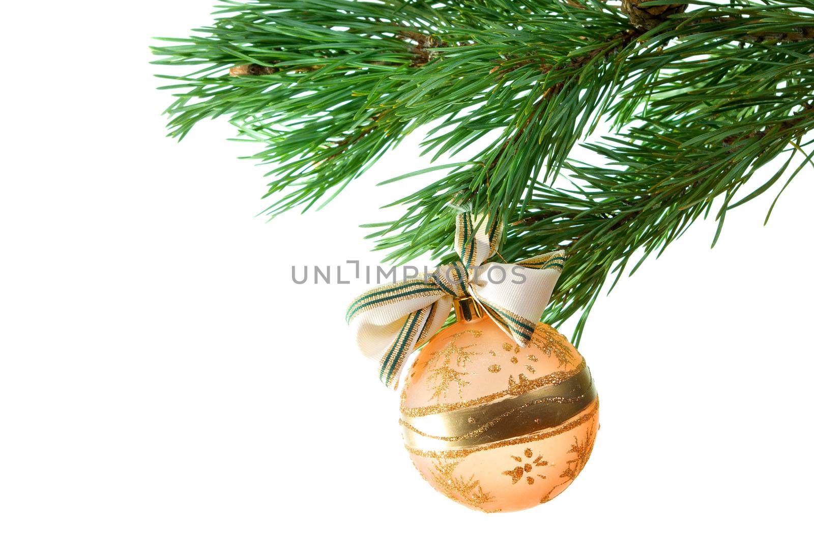 Christmas tree ornaments. white background,bright ball 