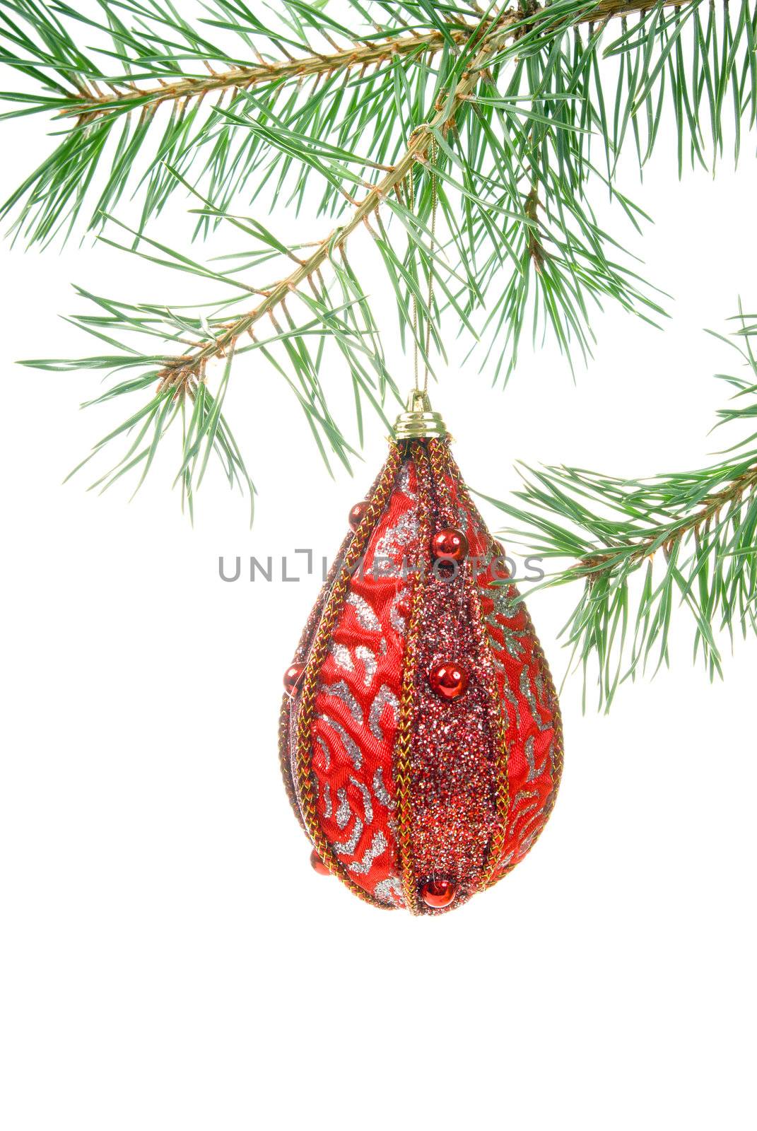 Christmas Tree Ornament isolated on white background 
