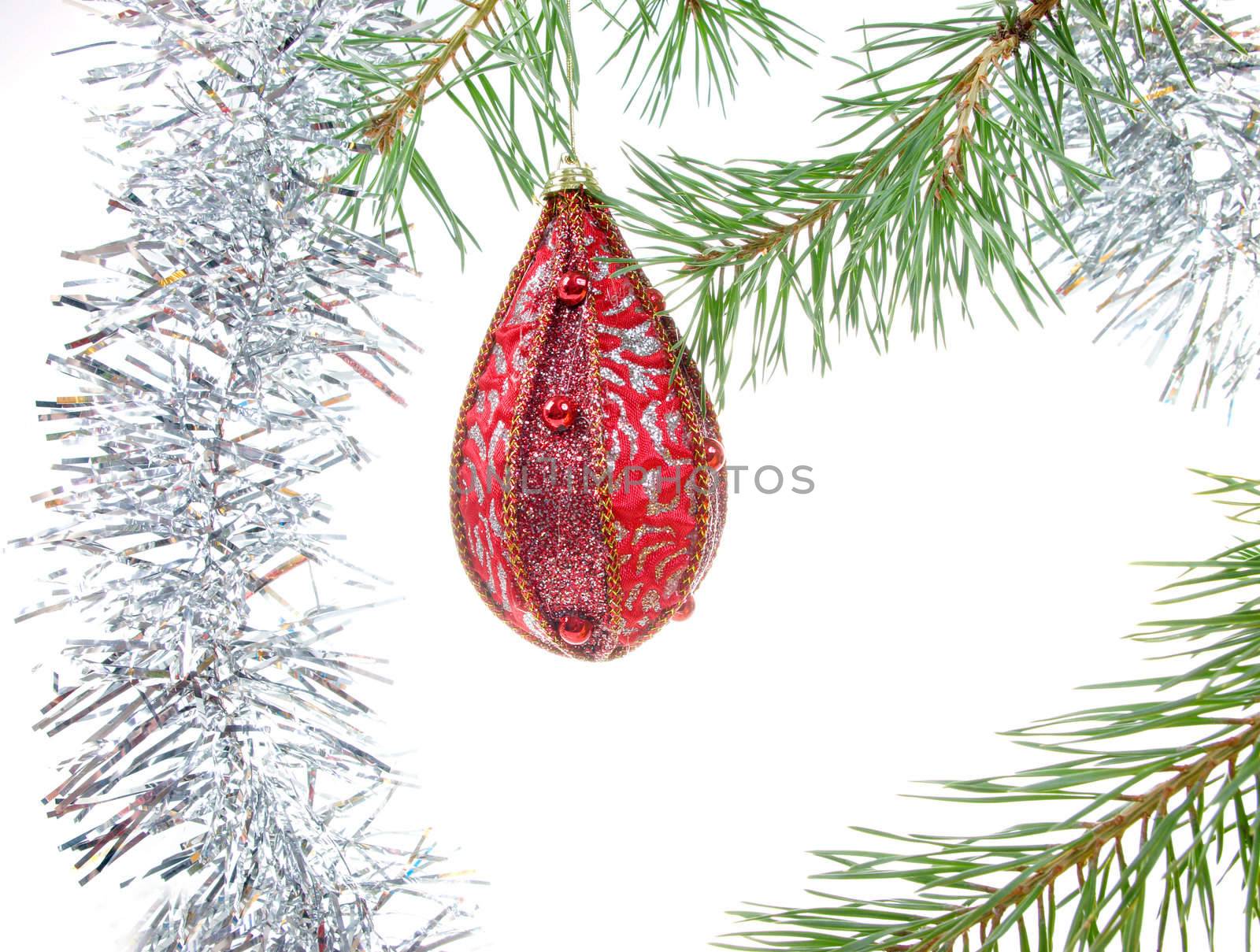 Christmas Tree Ornament isolated on white background 