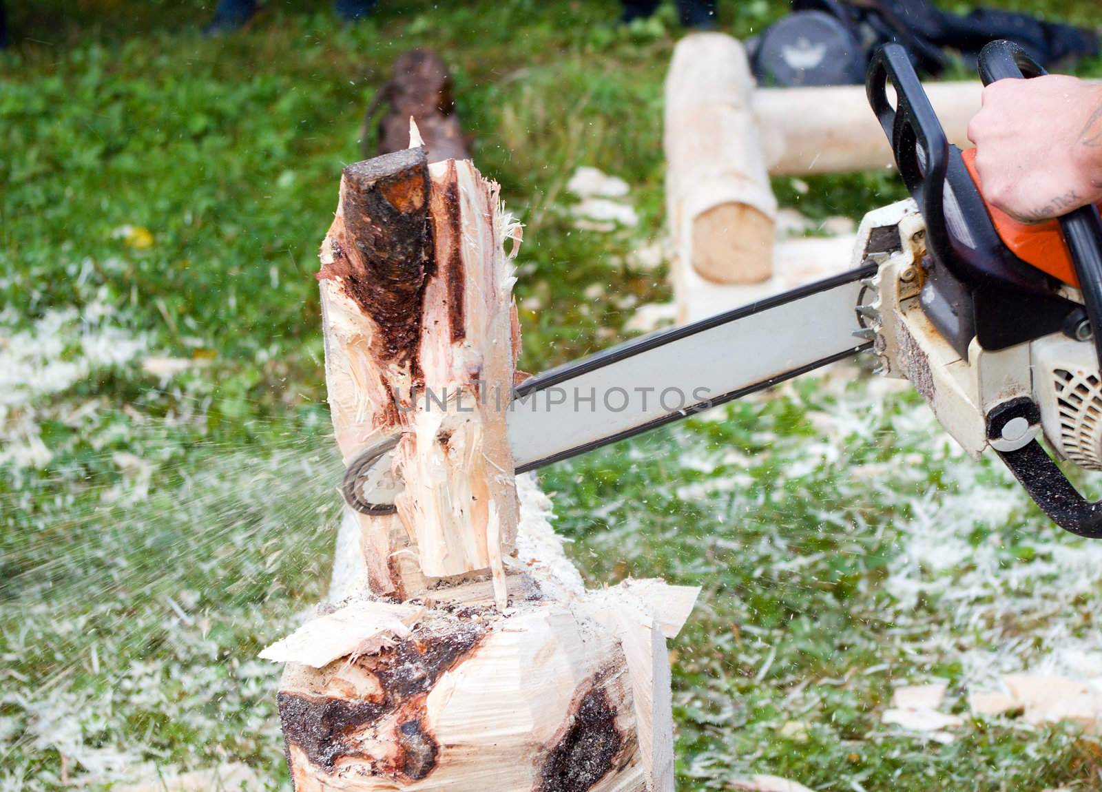 carpenter for work.the September 7.Archangelsk.M.KARELY. Russian folklore festival.carpenter for work