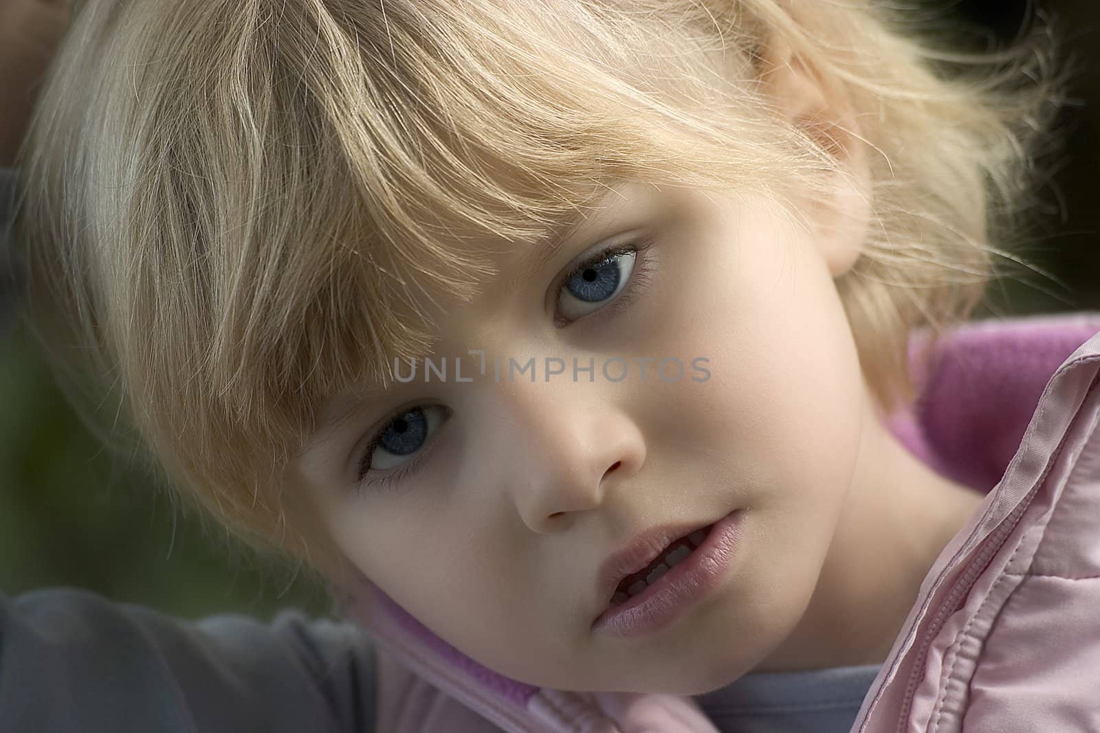 Portrait of girls in the open air on the blur background