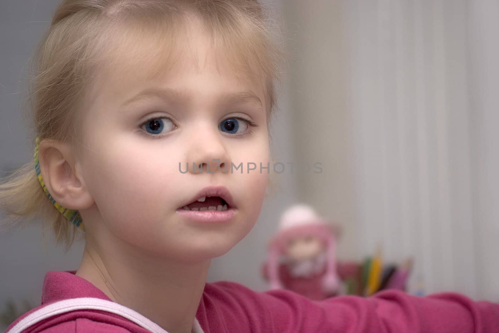 Portrait of girls in the open air on the blur background