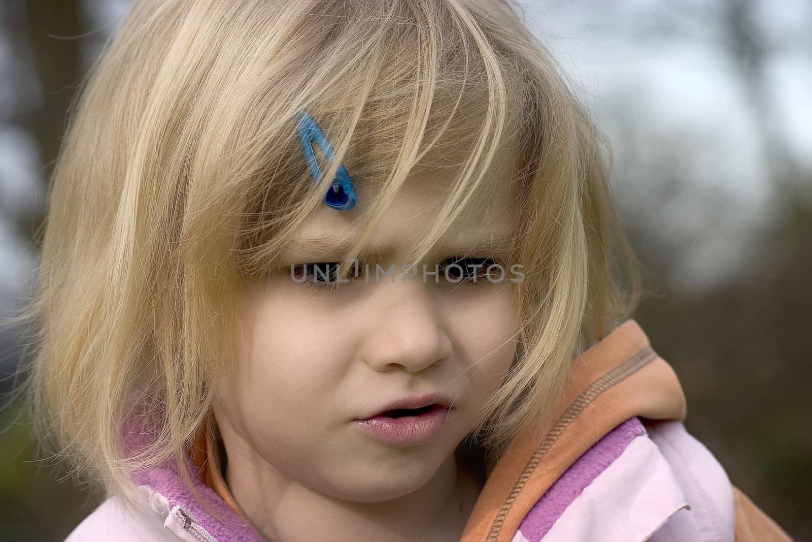 Portrait of girls in the open air on the blur background