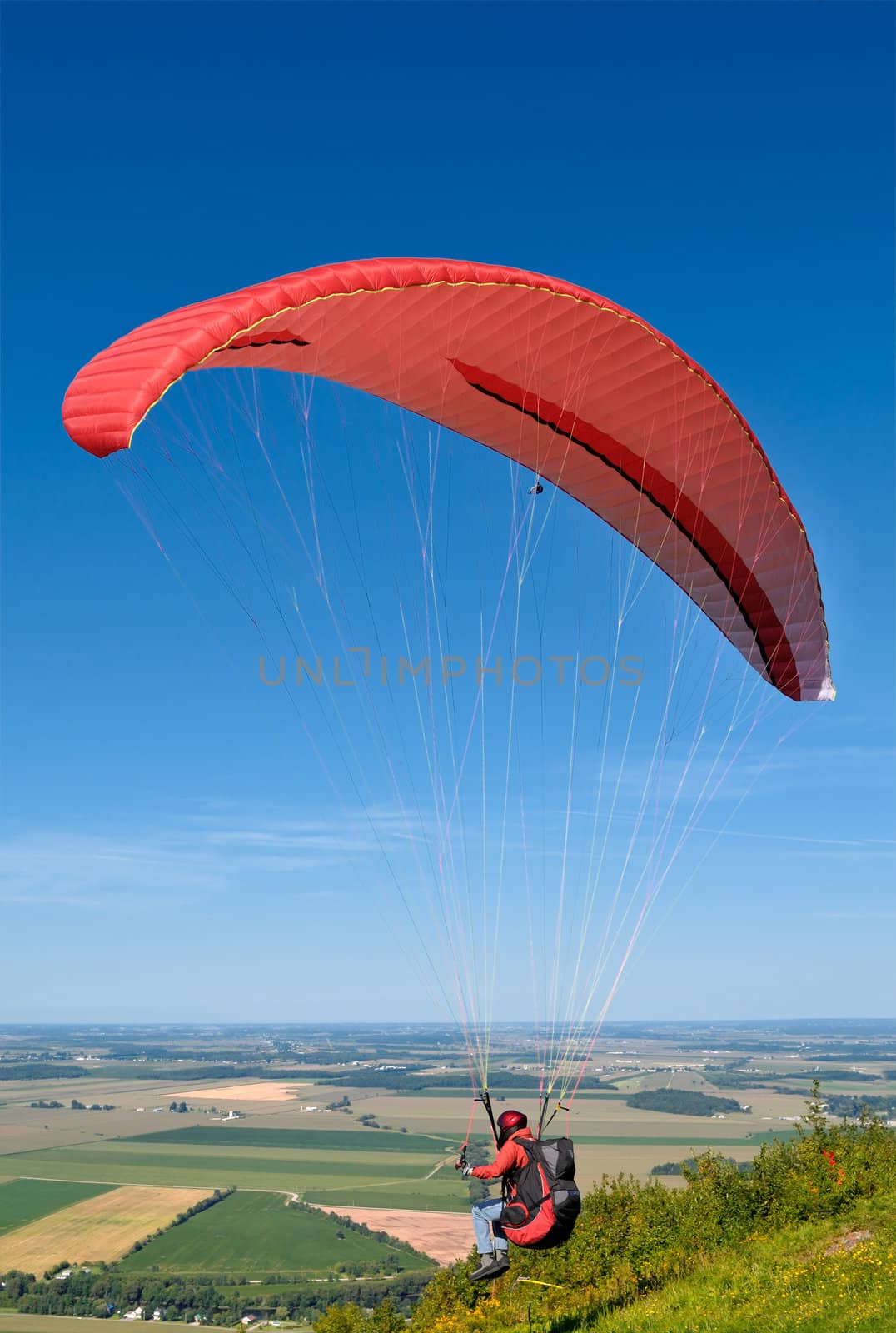 Paraglider taking off by Hbak