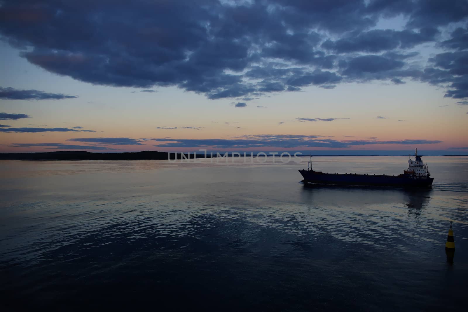 Ship at sunset by Dven