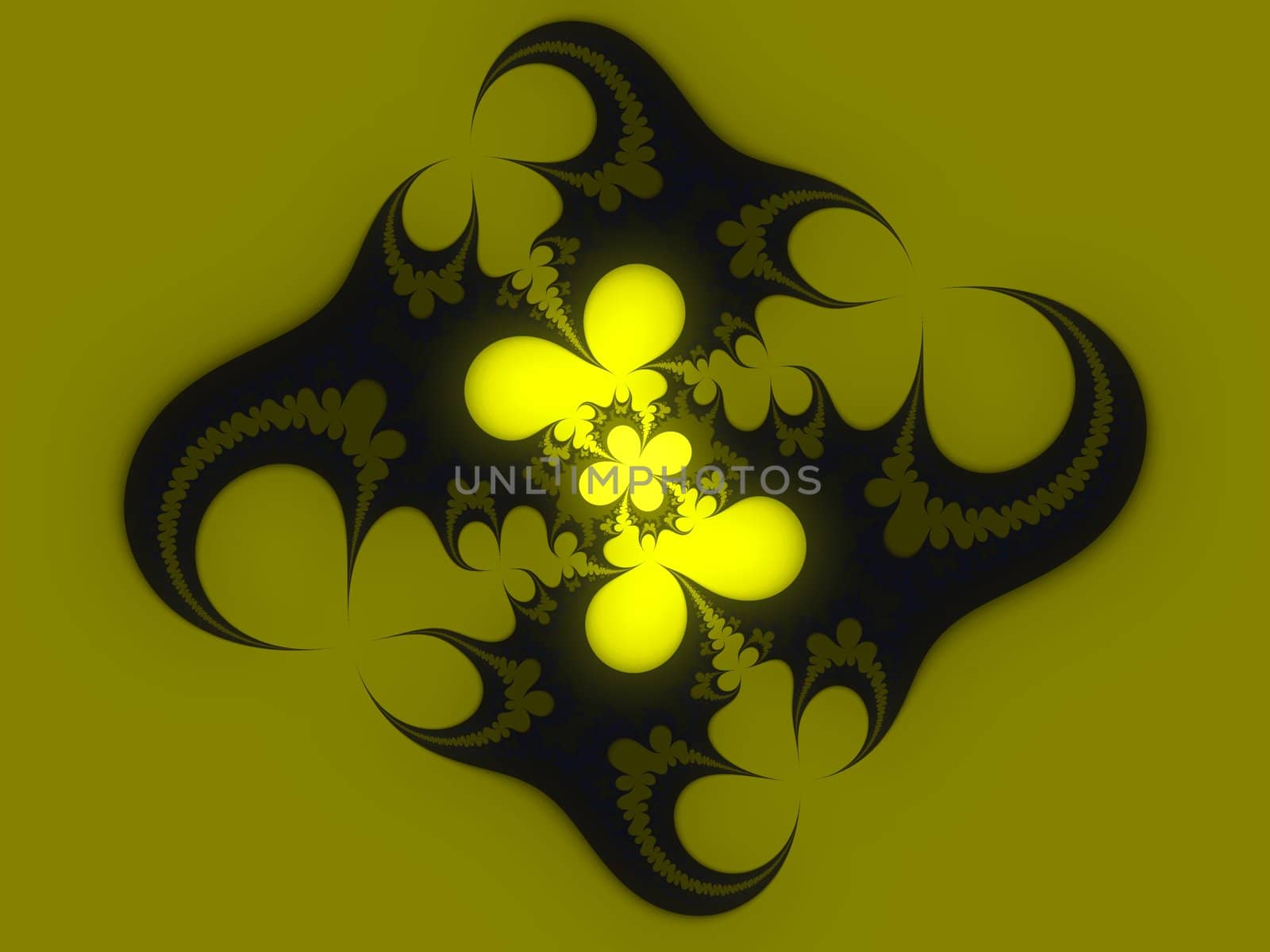 Illustrated black design over an olive and yellow background