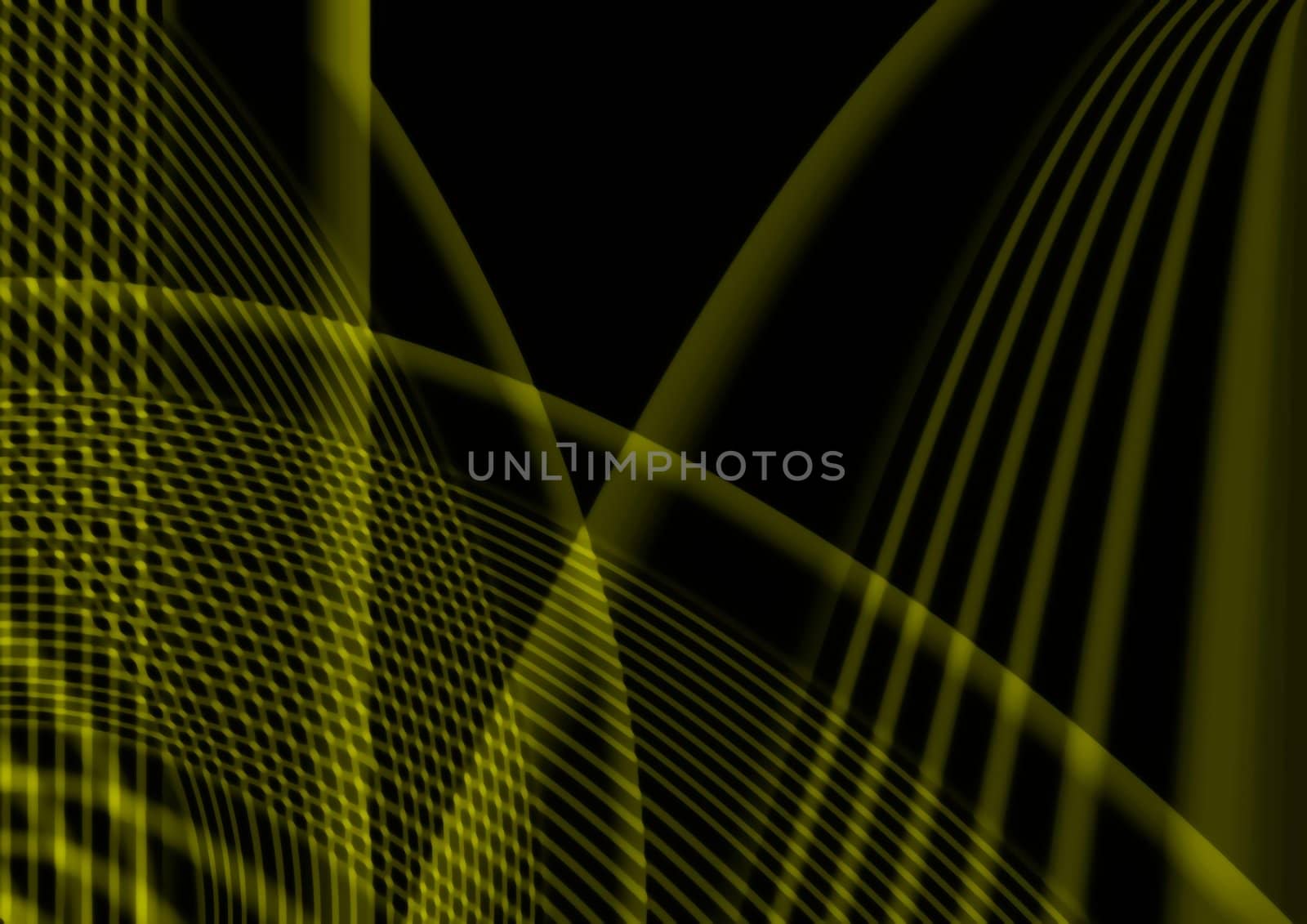 Abstract yellow and olive lines crossing