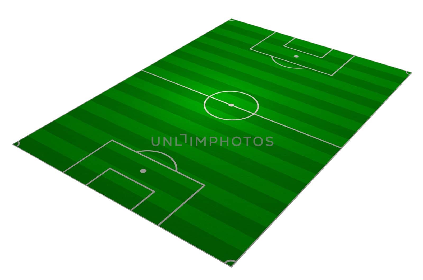 Illustration of a Soccer field looking from a side angle