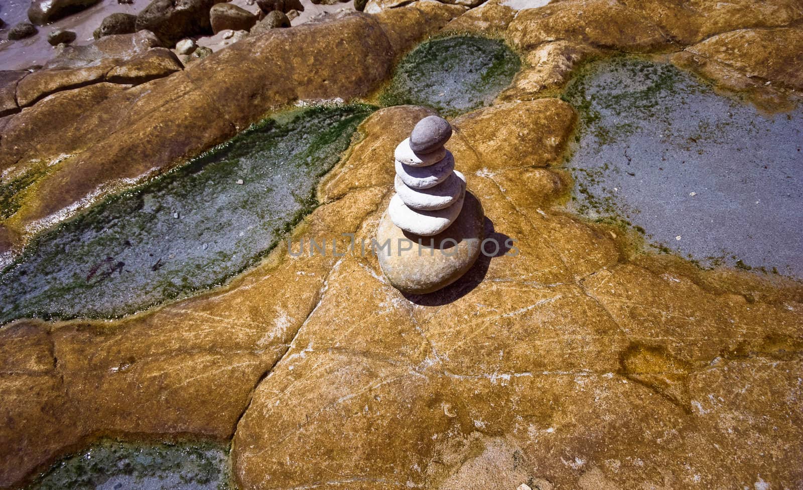 Stone composition on the stone beach