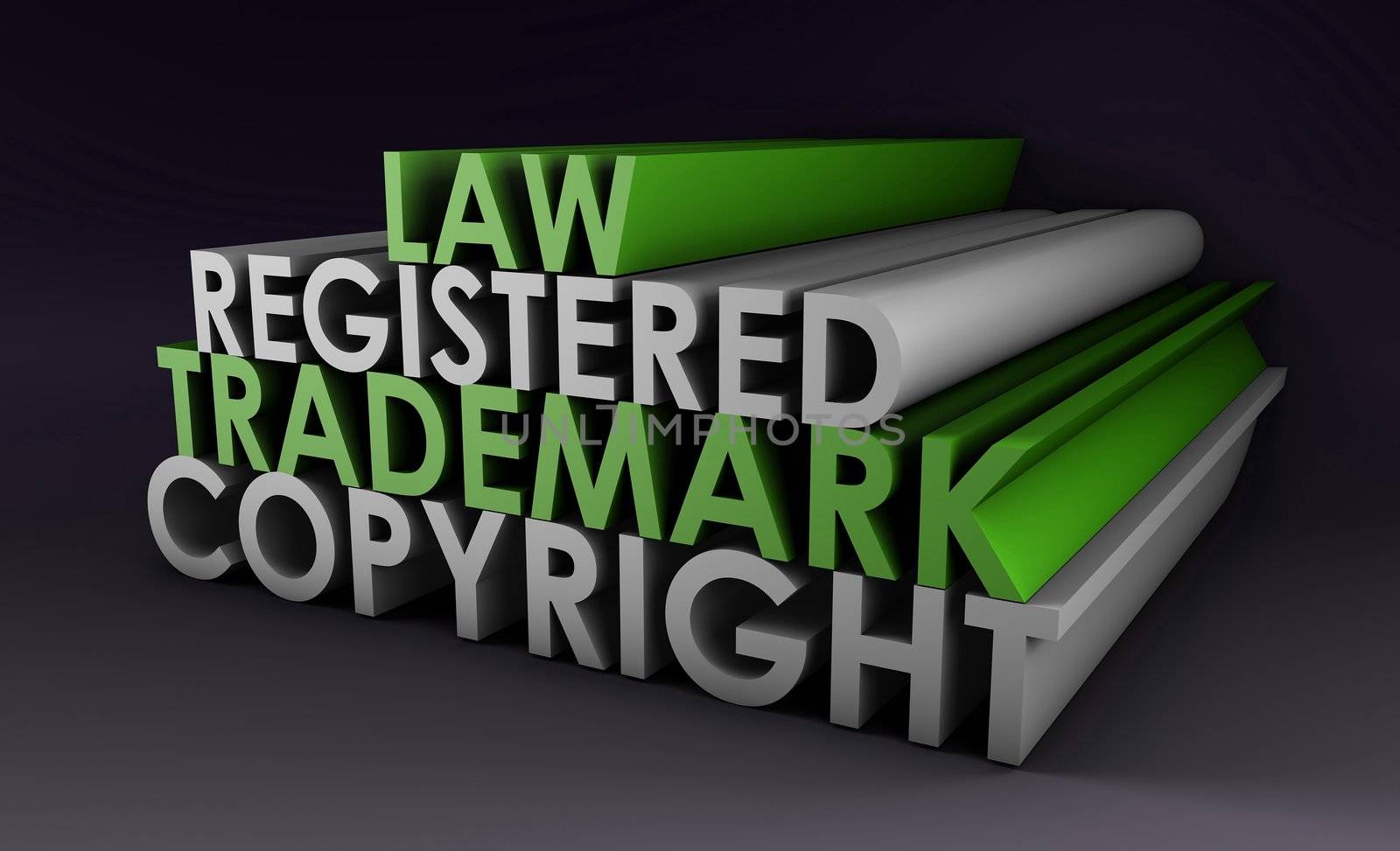 Registered and Copyright Trademark Law in 3d