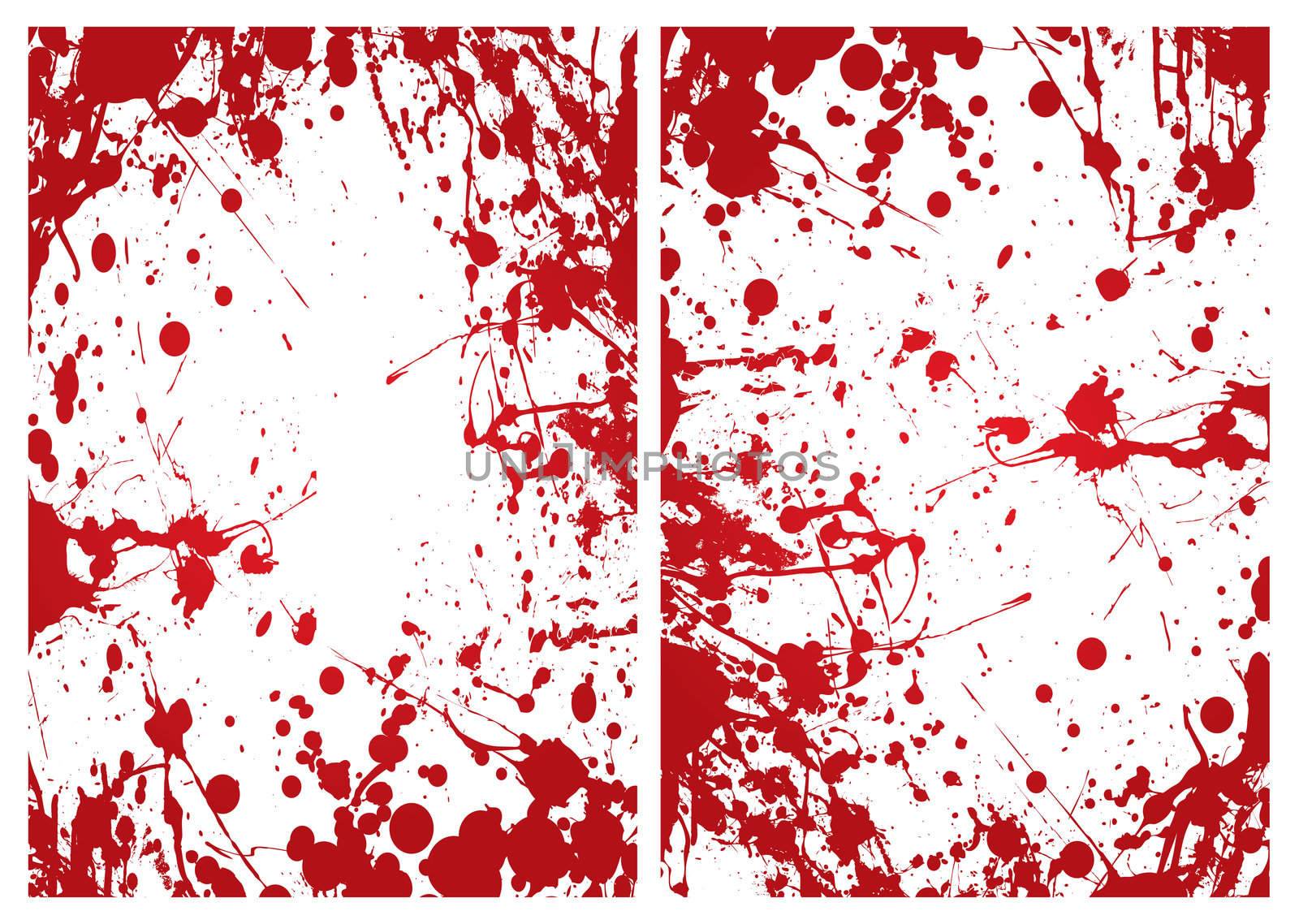 Red grunge ink splat blood border or frame background