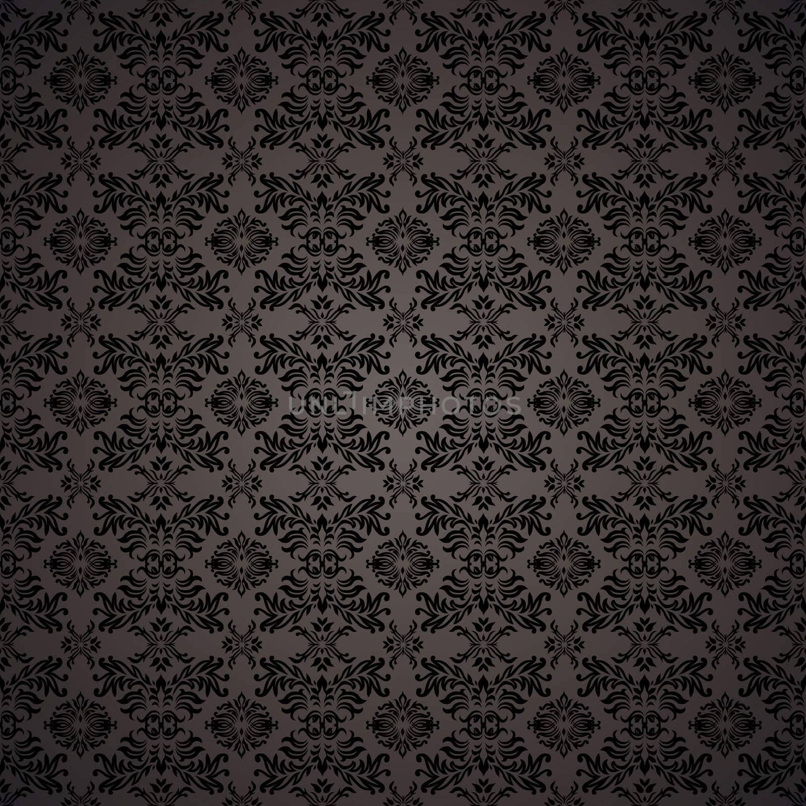 Black gothic repeating seamless wallpaper background design concept