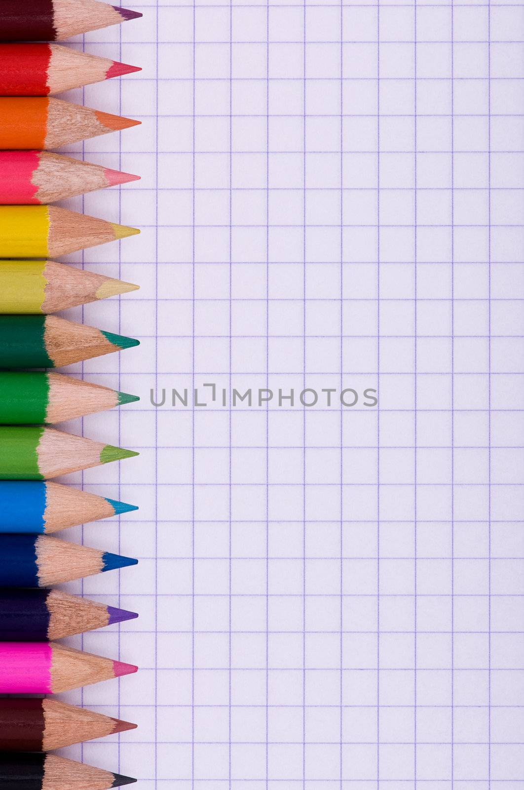 Multicolor pencils on paper by fotostok_pdv