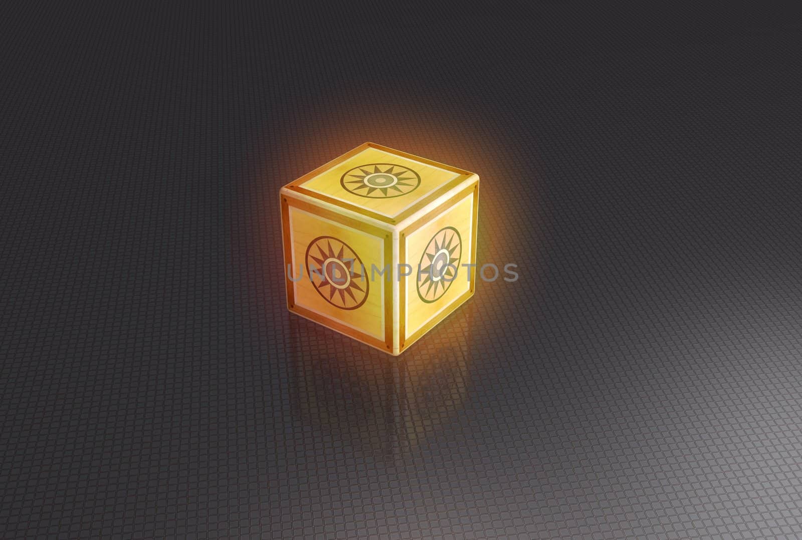 Rendering of a glowing puzzle box