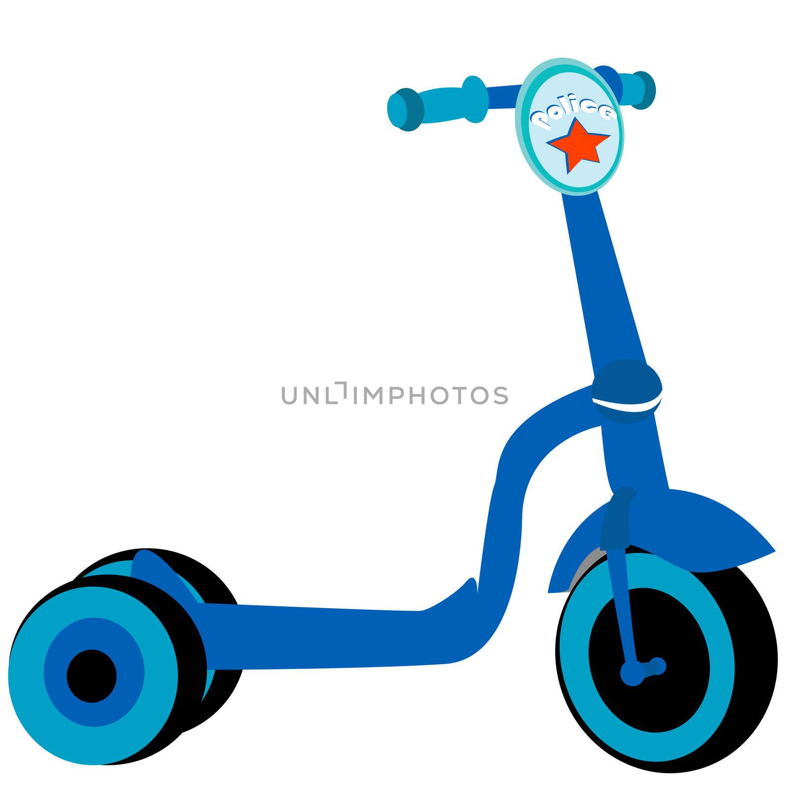 Police toy scooter, isolated object on white background