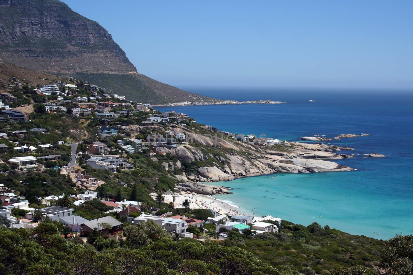 Campsbay, a popular tourism destination along the coastline of South Africa