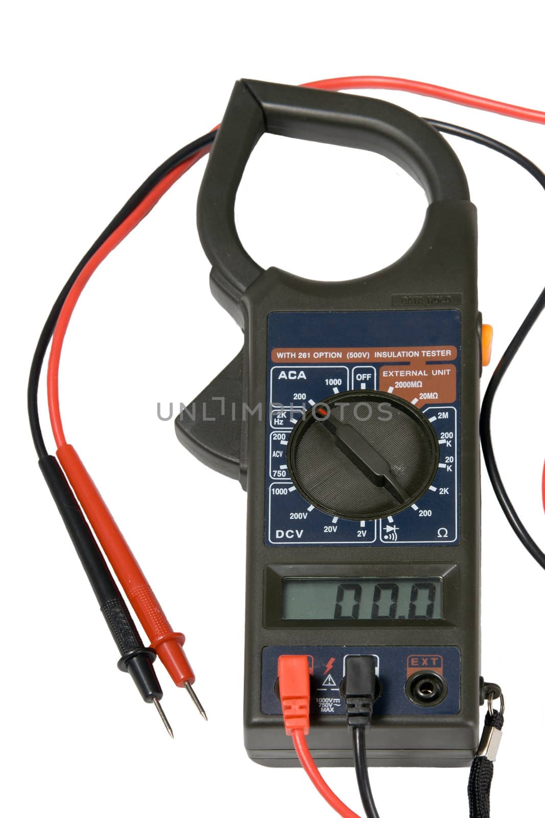 The device a multimeter isolated on a white background