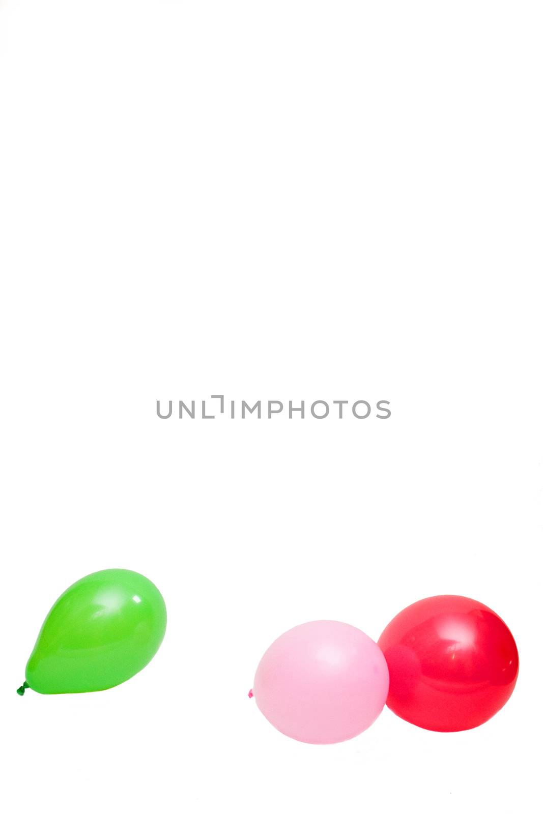 Colorful balloons on the white background