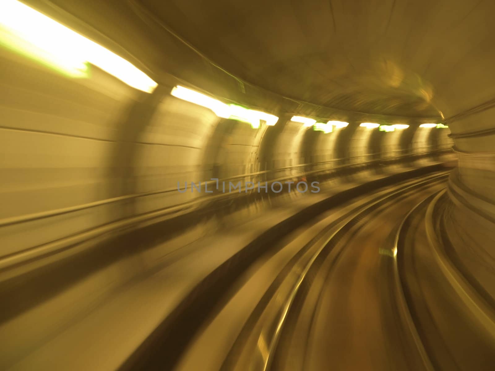 speed and motion blur in metro tunnel