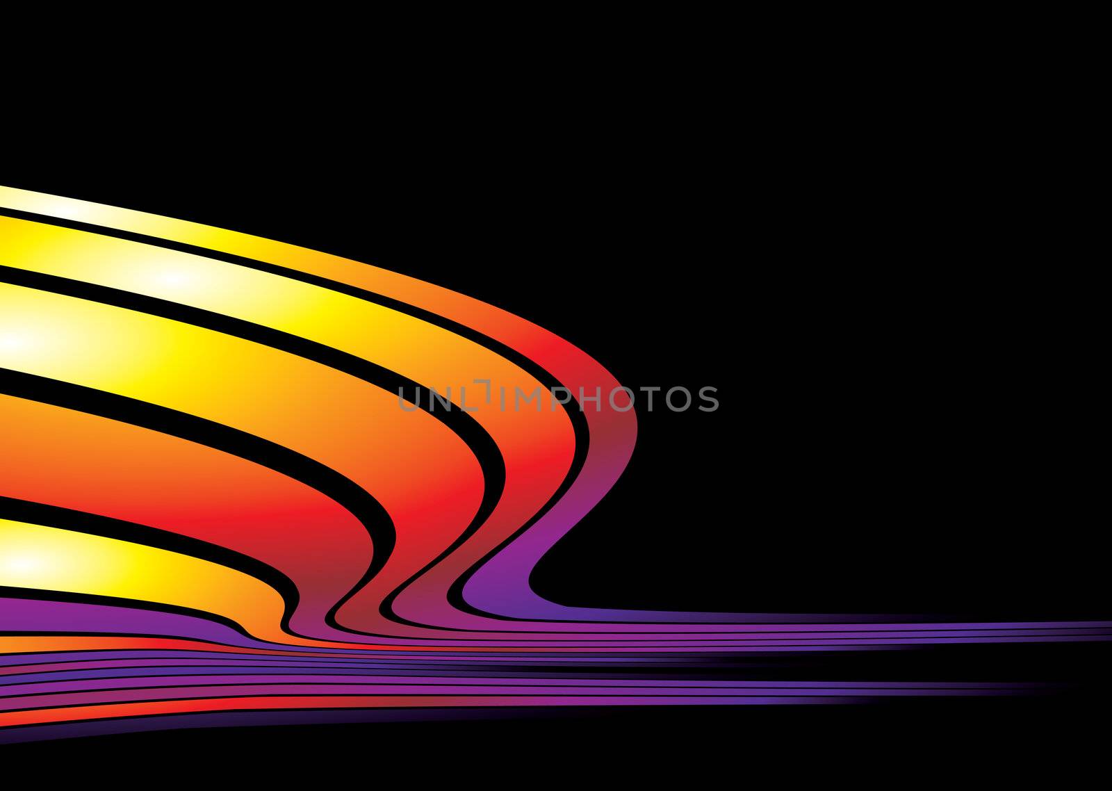 Colourful illustrated abstract background with a wave design