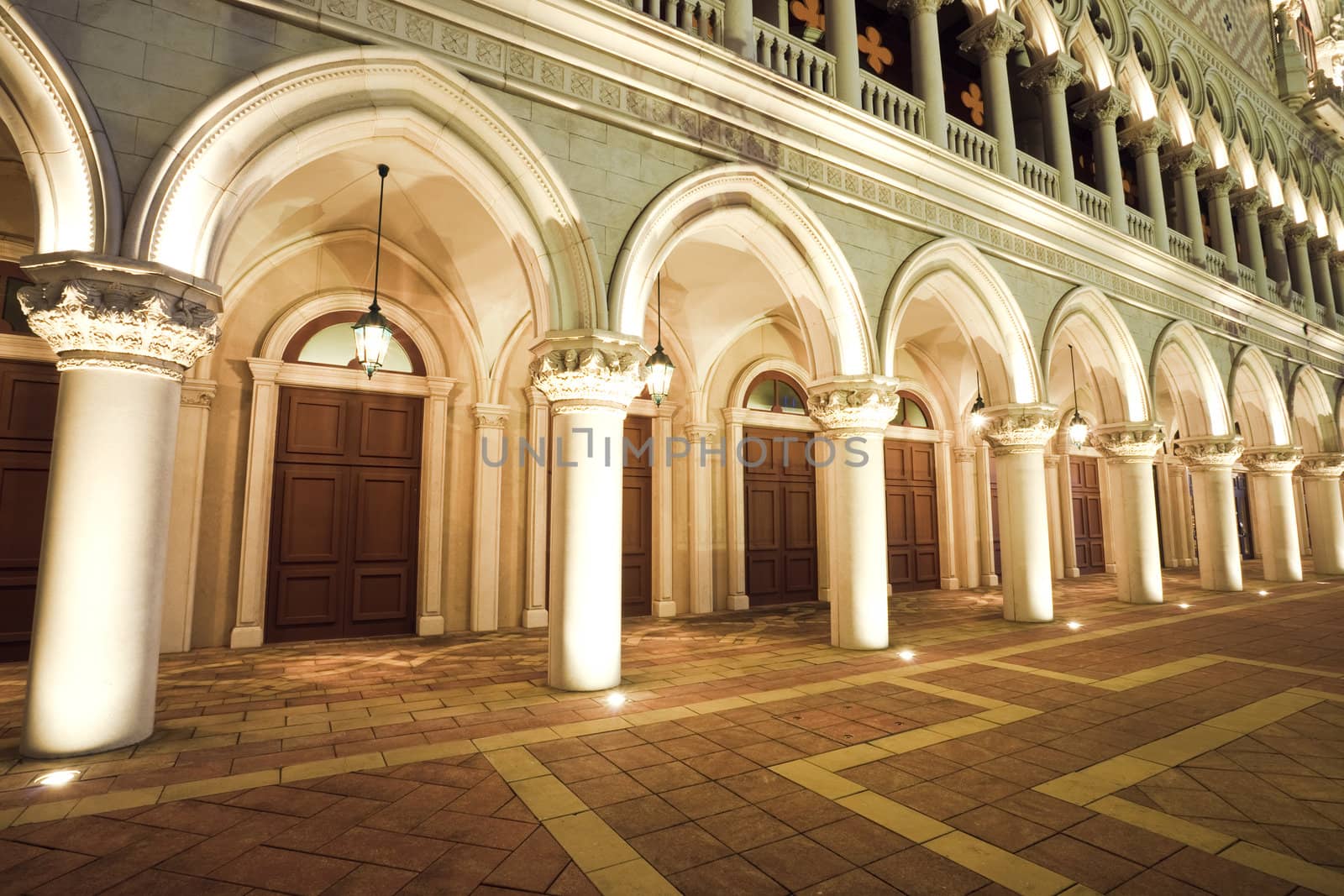 corridor, italian building style