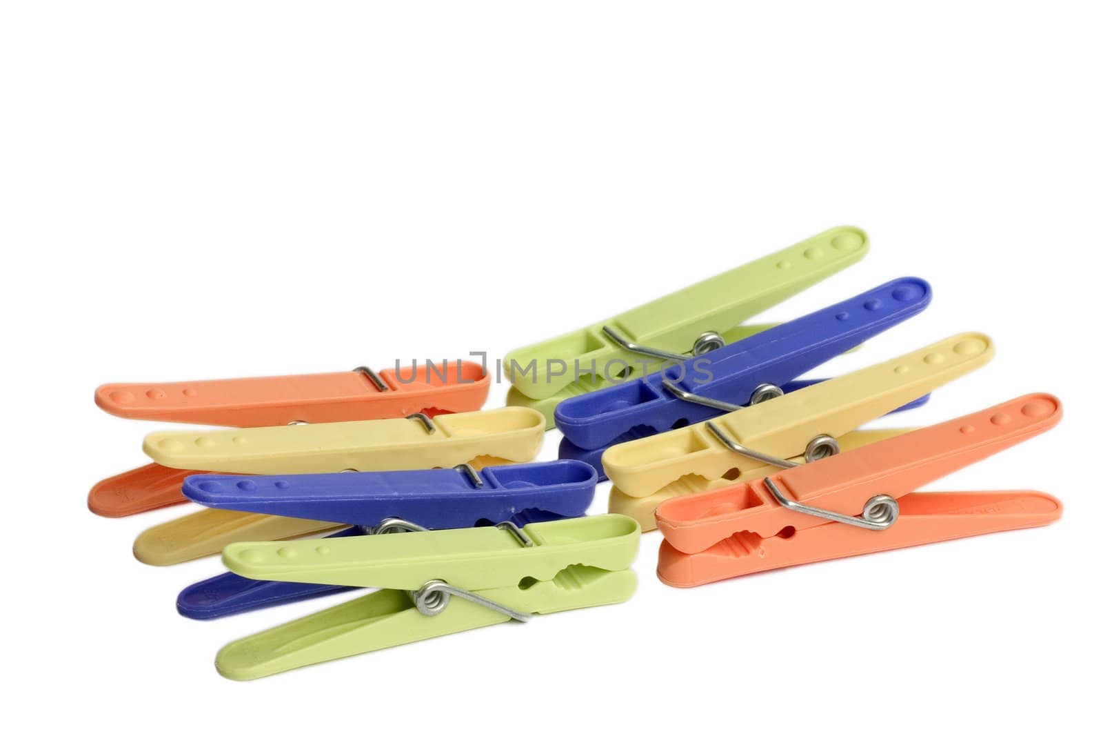 colorful clips on a white background