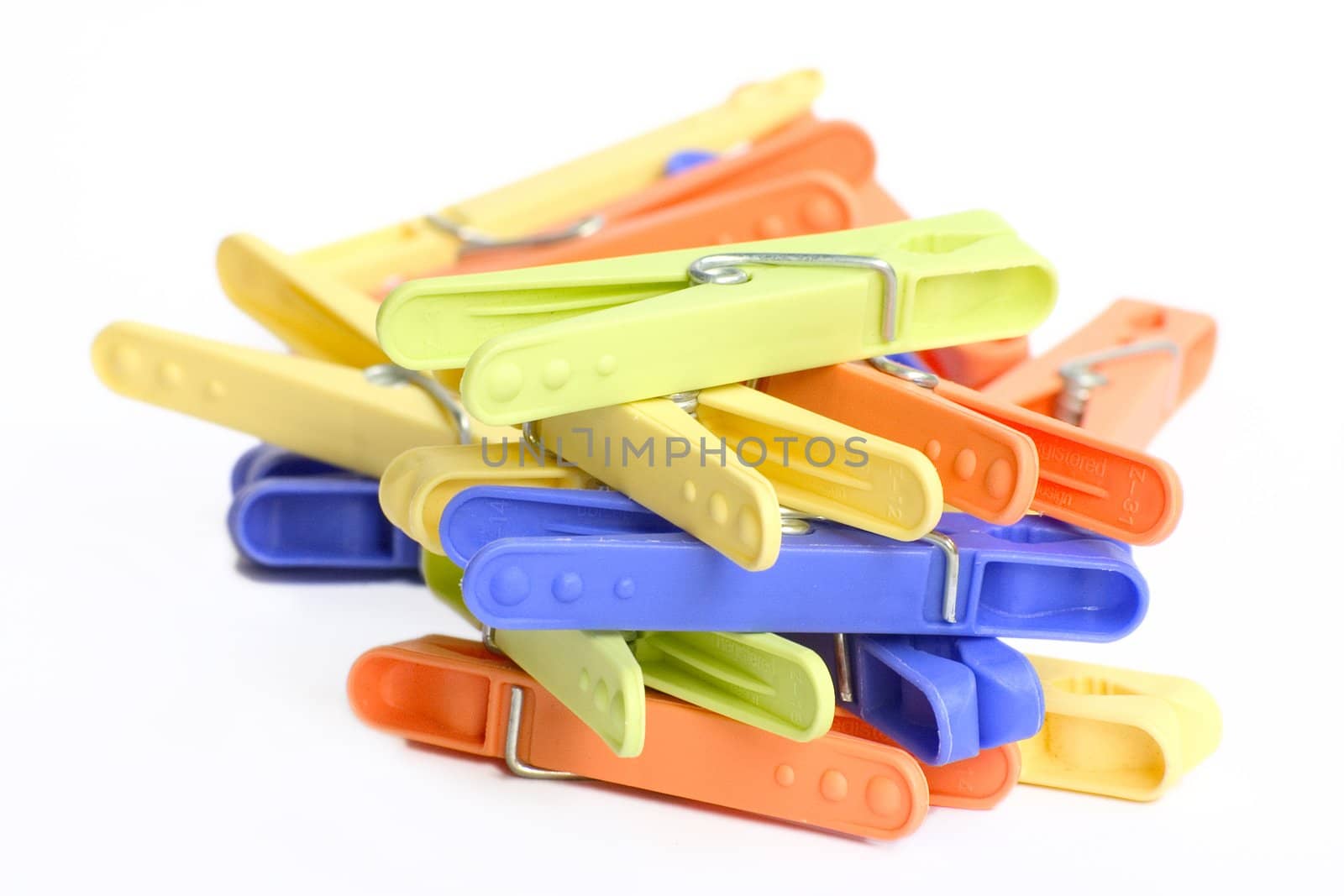 colorful clips on a white background