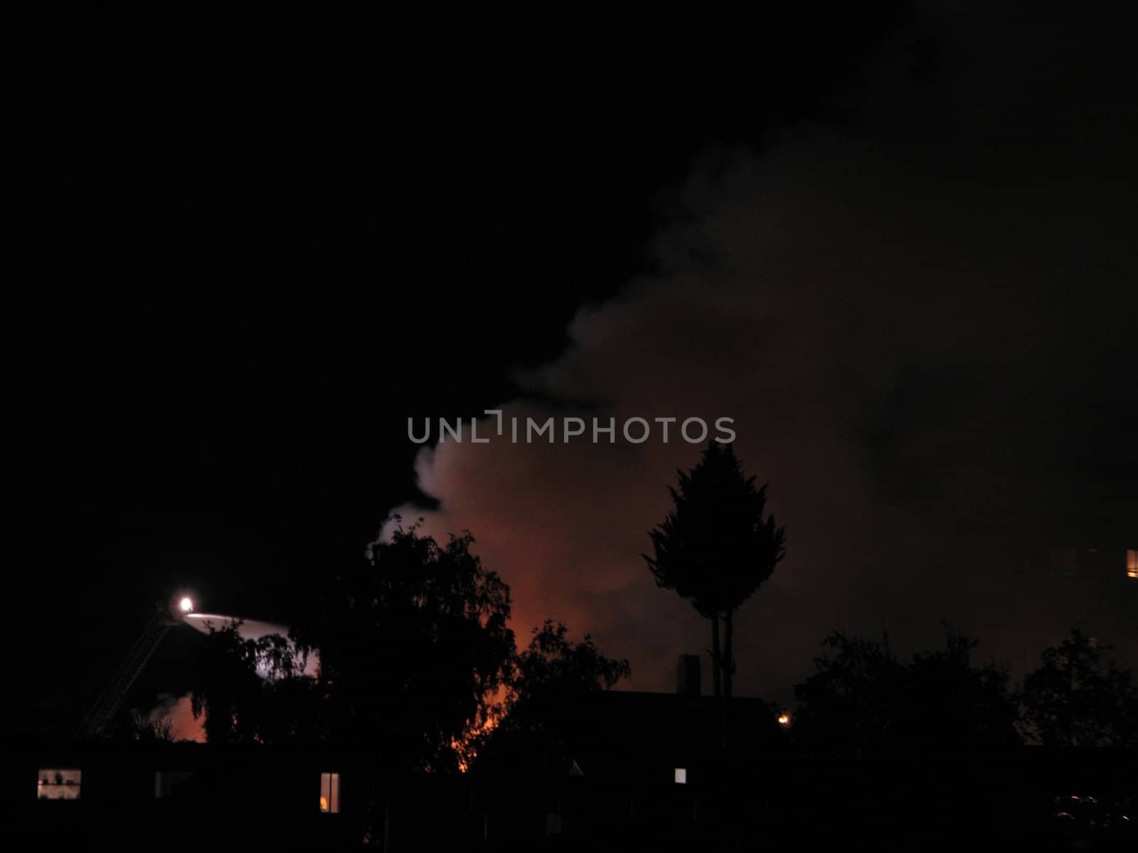 large fire in the night