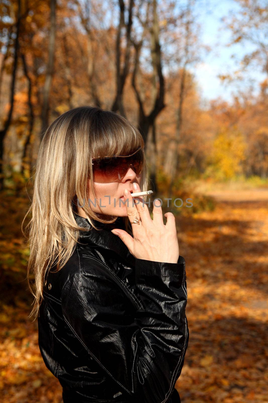 young girl with cigarette by Mikko