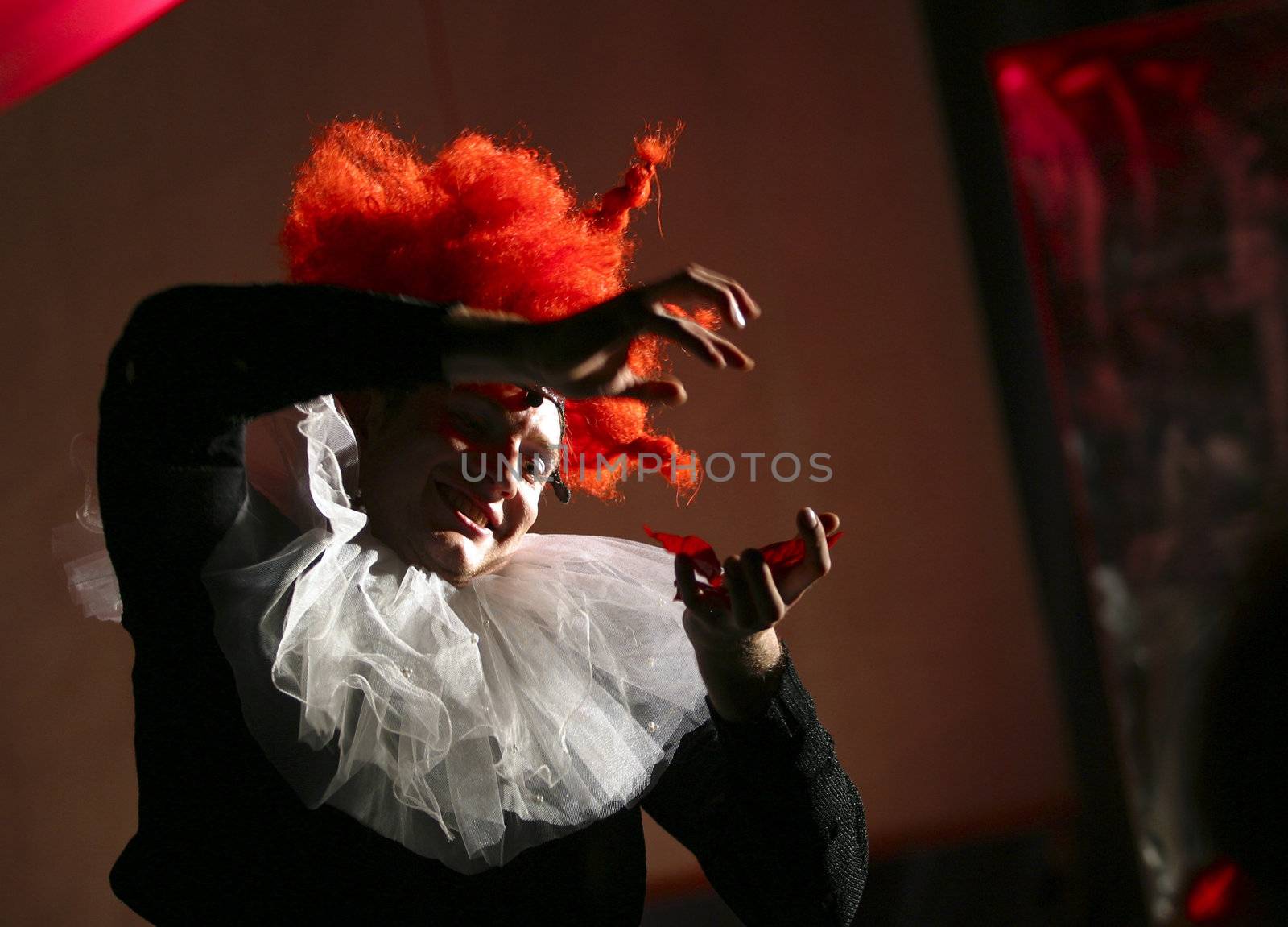 Stage from performance "Dream in summer night". Russian actor Mihail Fateev