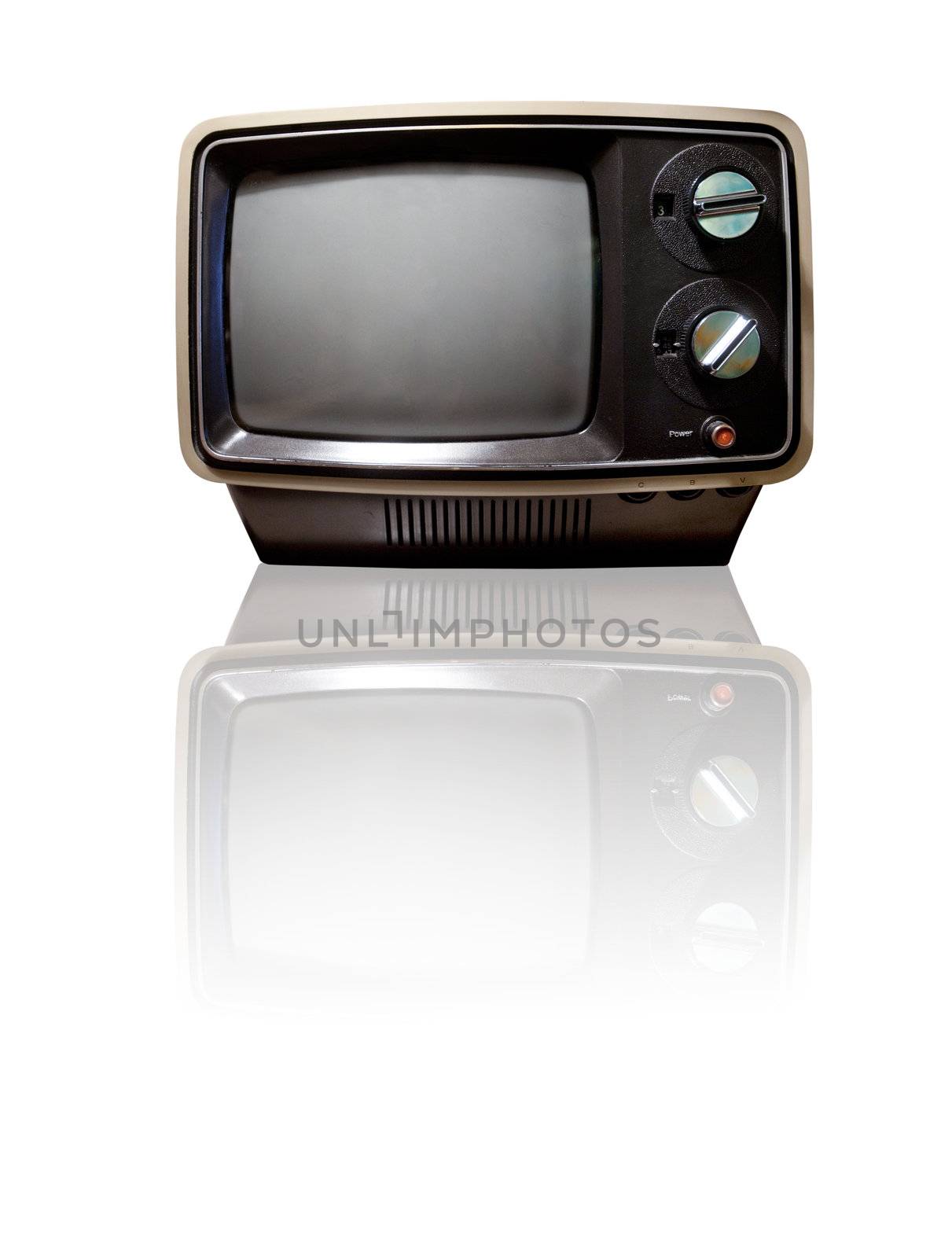 Retro TV with Reflection by leaf