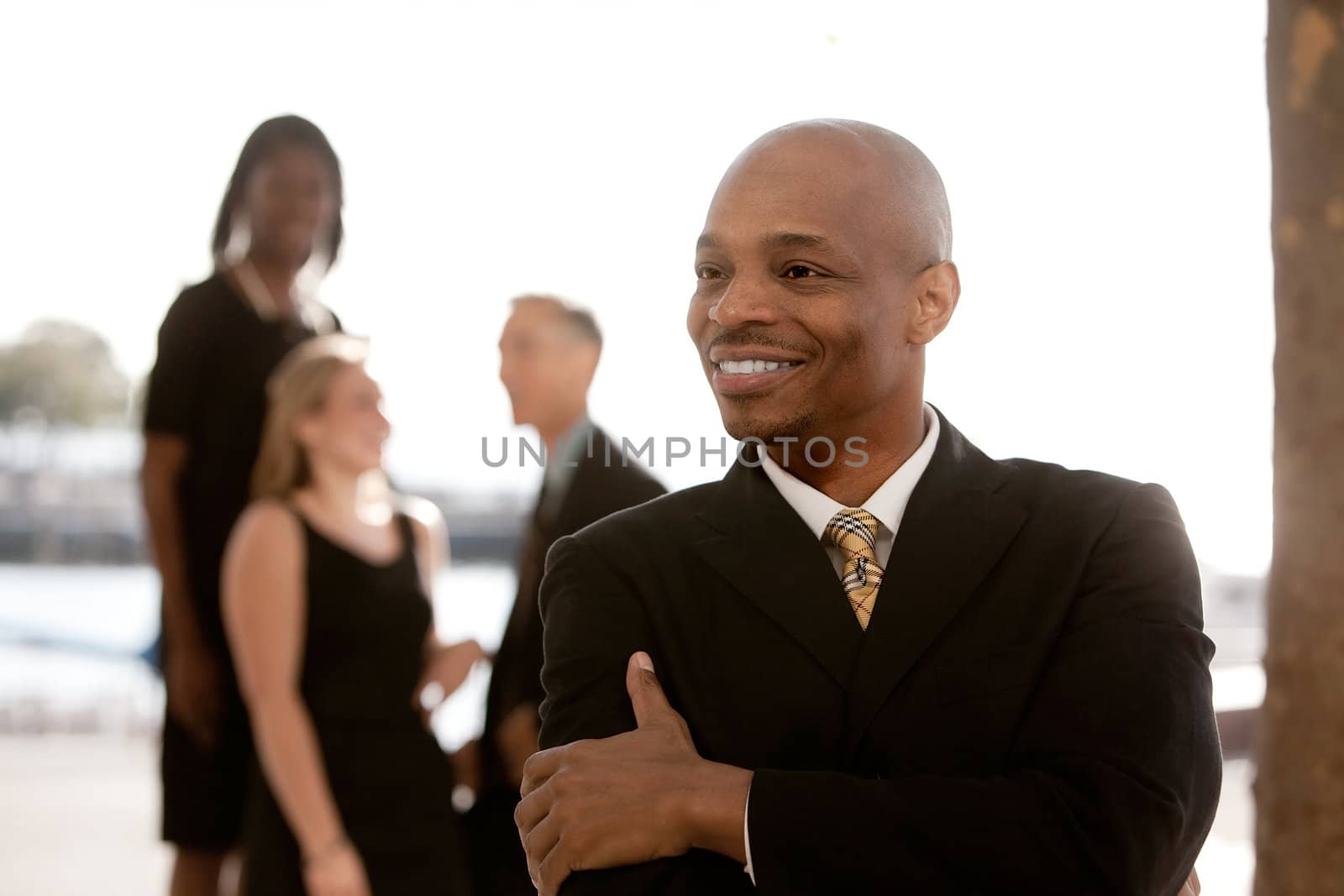 A happy African American business man