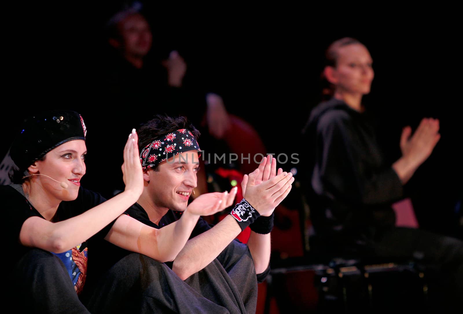 Performance "Transition" of director Vladimir Pankovaju. In a picture: Olga Berger and Sergey Shevchenko. Russia. Moscow. 2007
