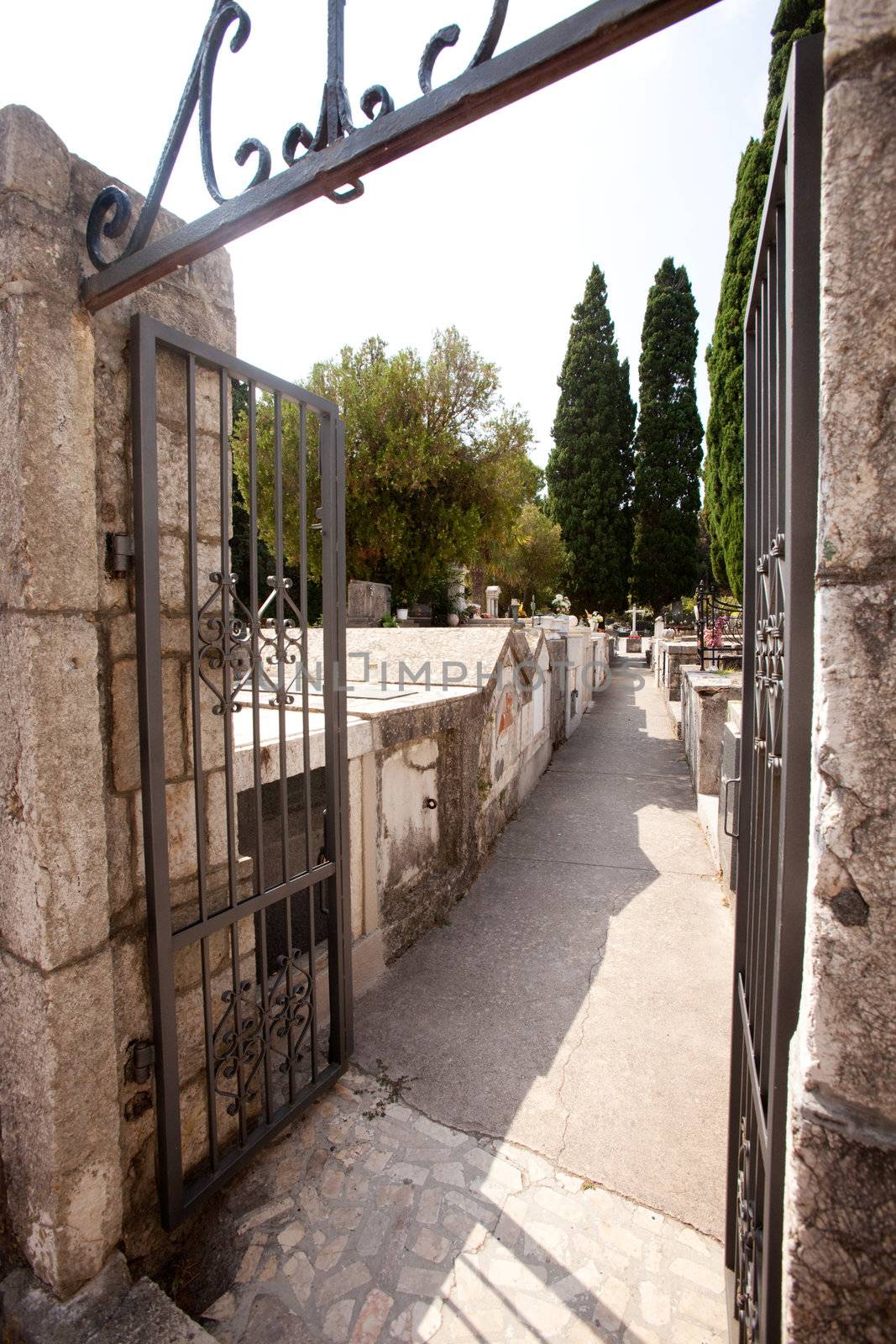 An old stone graveyard in South Eastern Europe