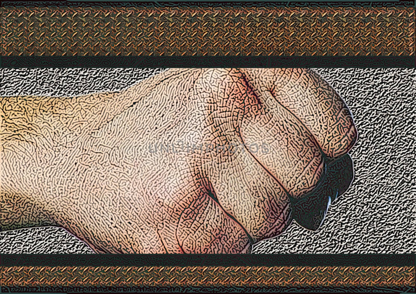 great creative abstract colored textured symbolic image, tightly compressed, formidable fist.