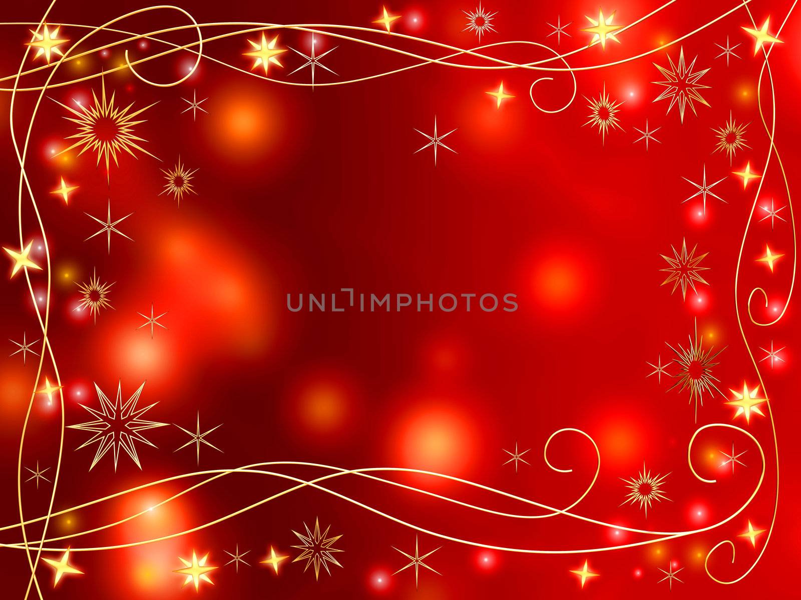 christmas 3d golden stars and snowflakes by marinini