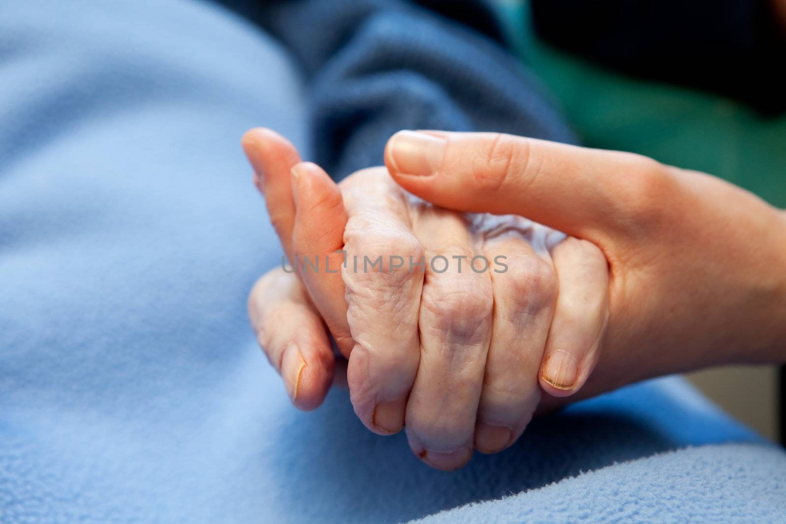 Old Hand Care Elderly by leaf