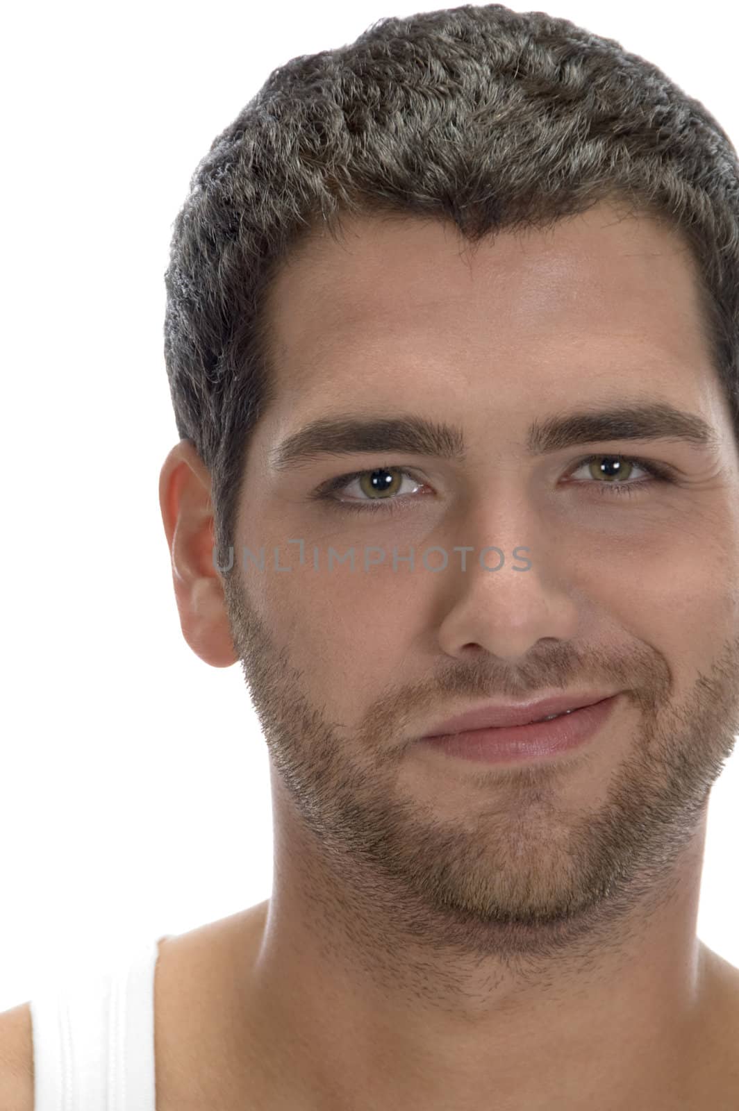 portrait of smiling handsome model on an isolated background