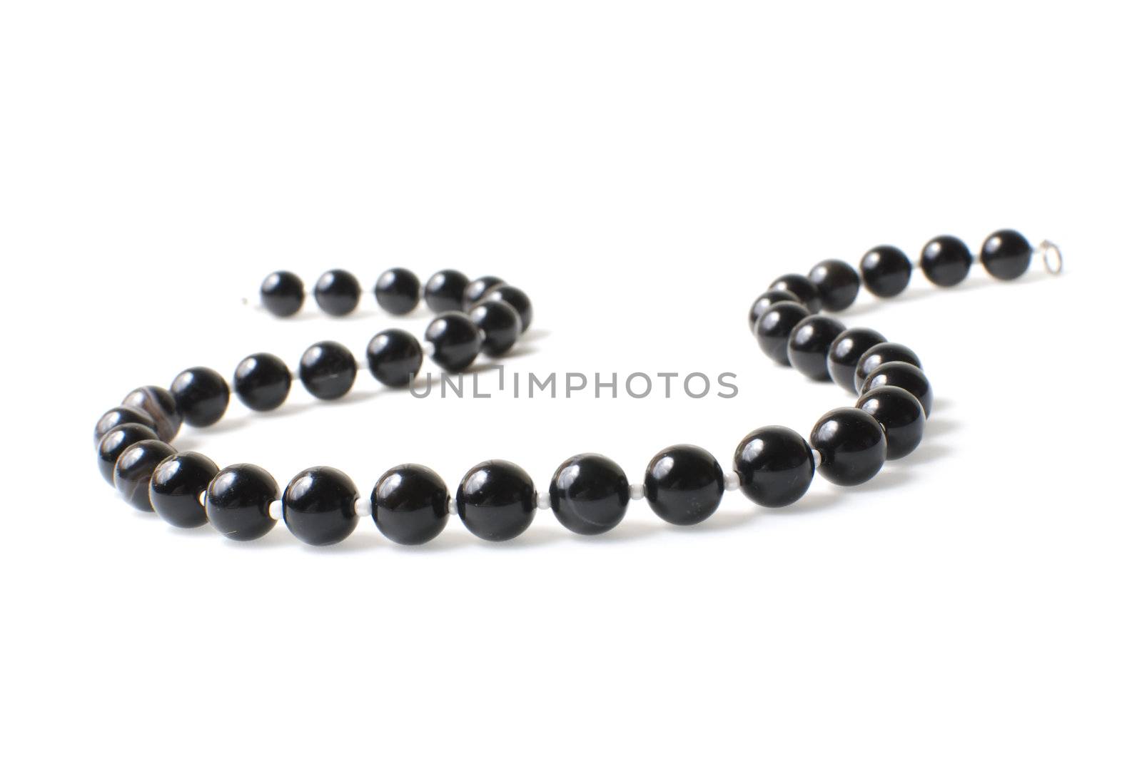 Agate beads necklace isolated on white background