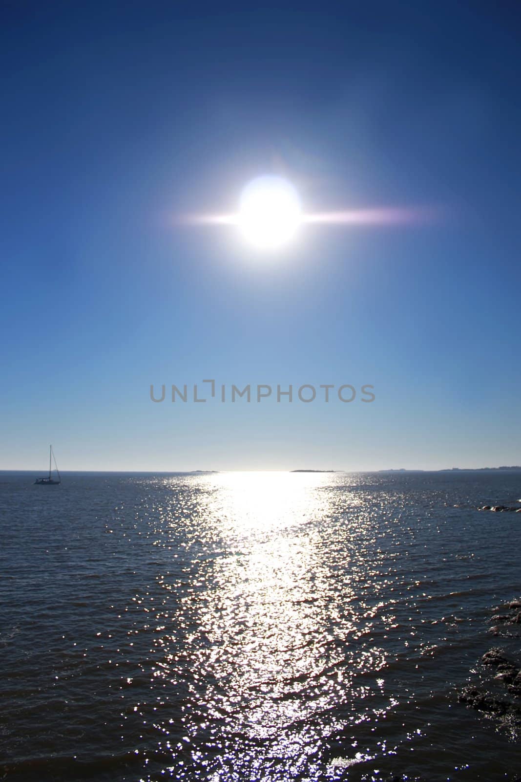 Sun over Colonia del Sacramento, Uruguay, South america.