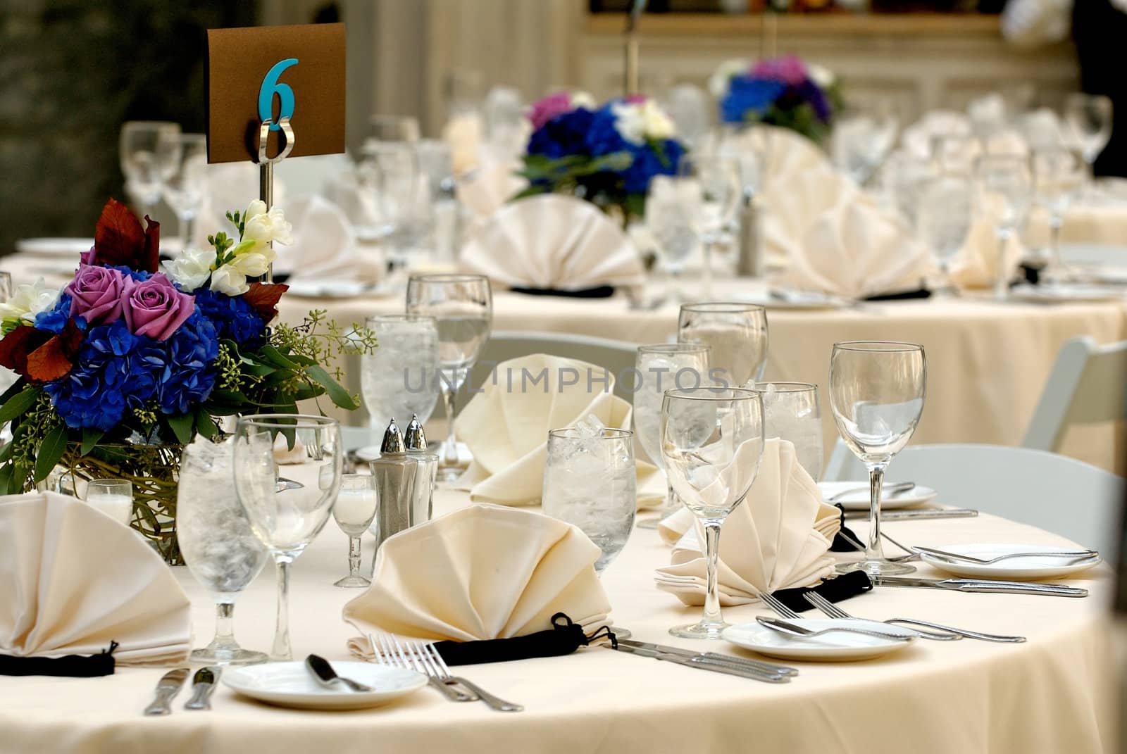 Close-up image of a table arrangement at an event