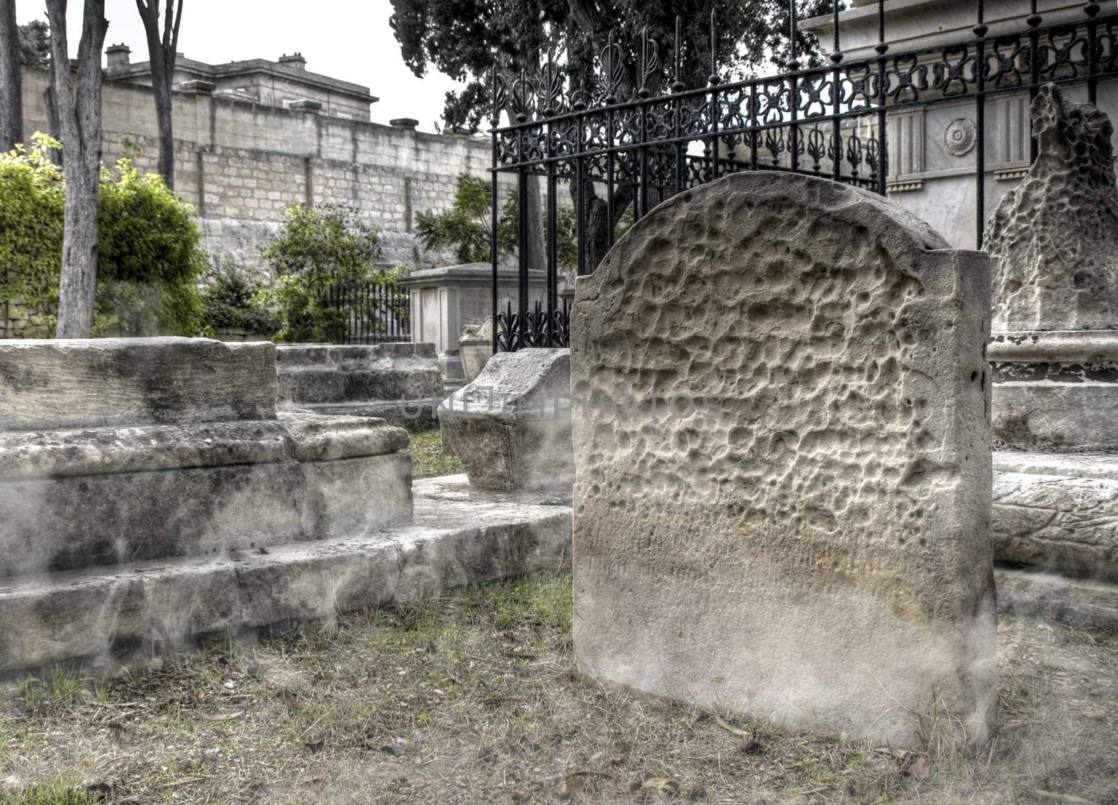Ghostly ectoplasm and face at a 19th century graveyard in Malta